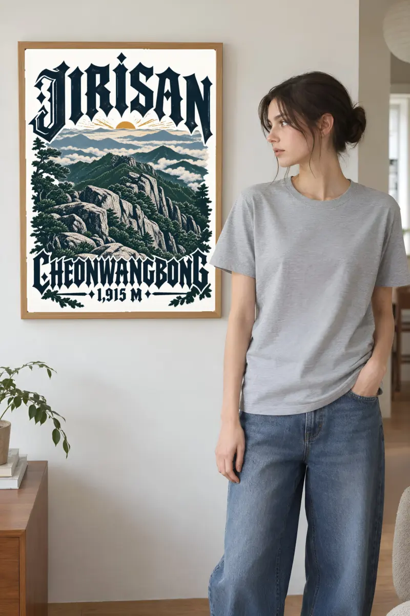 "Jirisan Cheonwangbong" Premium Wooden Framed Poster