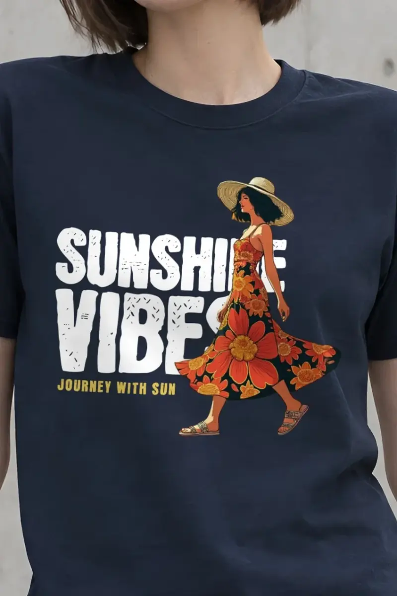 "Journey With Sun" Heavyweight Unisex Crewneck T-shirt