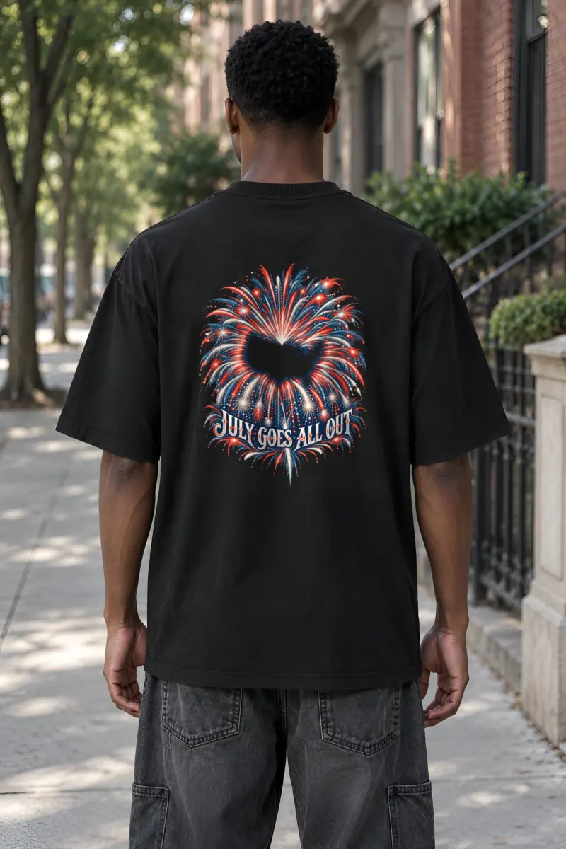 "July Goes All Out" Unisex Oversized Heavyweight Crewneck T-Shirt