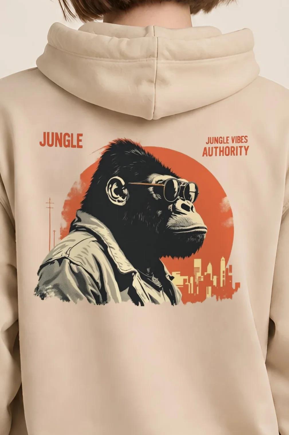 "Jungle Vibes Authority" 1 Pullover Hoodie - the graphic up close