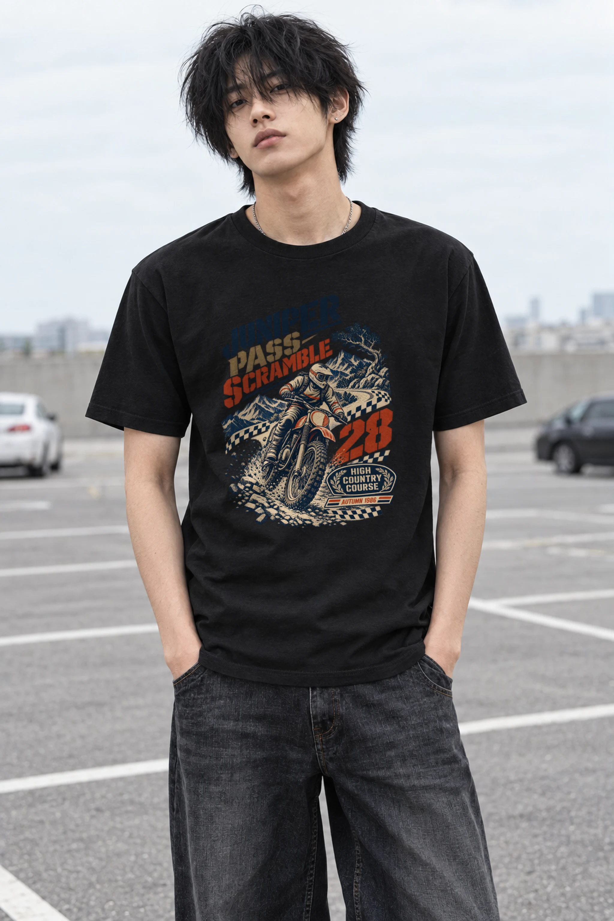 "Juniper Pass Scramble" Heavyweight Unisex Crewneck T-shirt