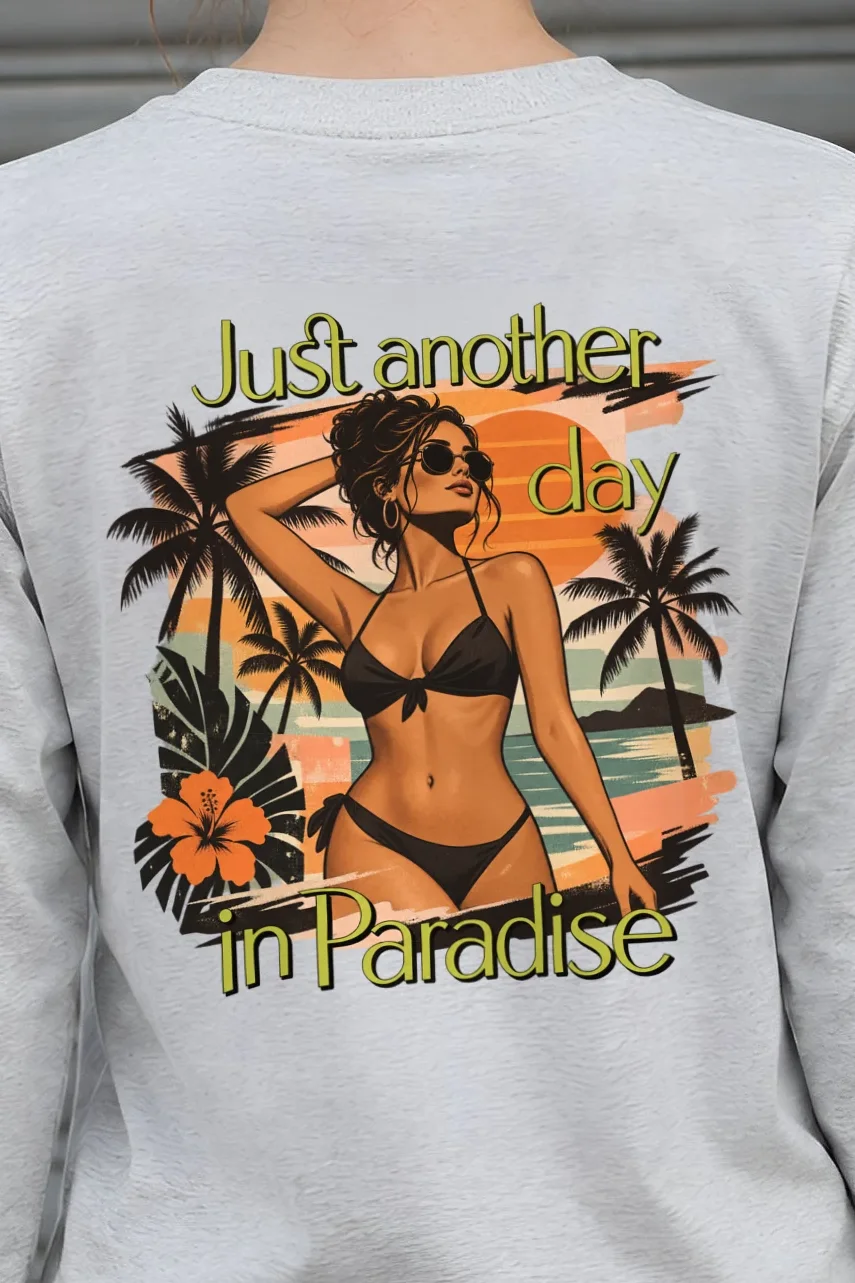 "Just Another Day" Unisex Longsleeve T-shirt - the graphic up close