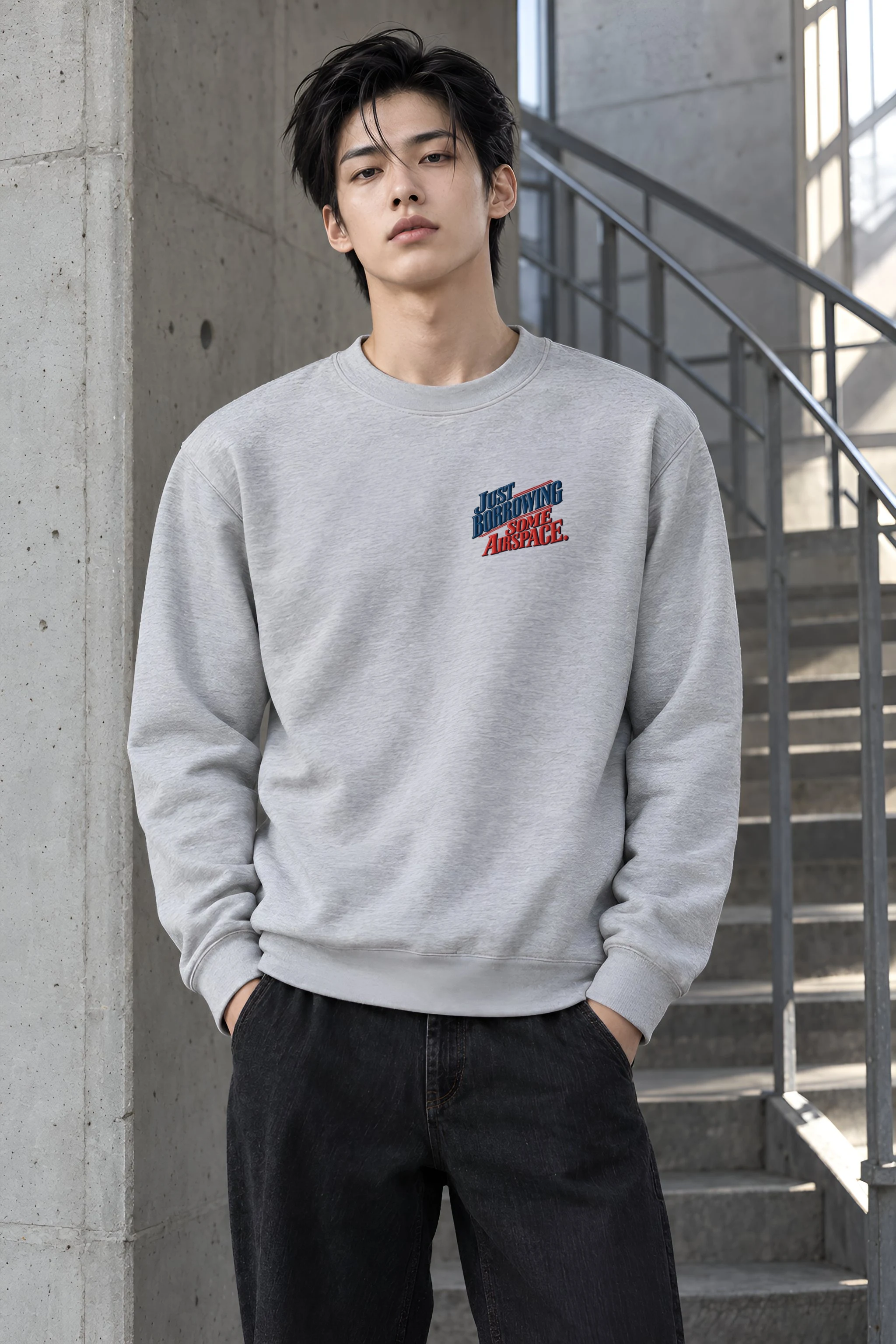 "Just Borrowing Some Airspace" Heavy Blend Unisex Crewneck Sweatshirt