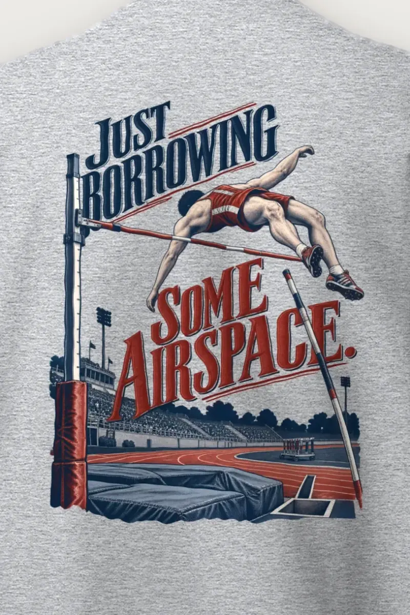 "Just Borrowing Some Airspace" Heavy Blend Unisex Crewneck Sweatshirt - the graphic up close