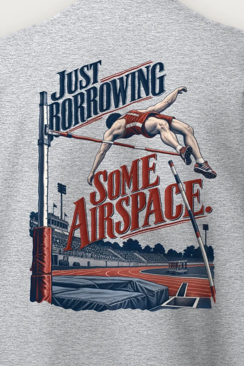 "Just Borrowing Some Airspace" Heavy Blend Unisex Crewneck Sweatshirt - the graphic up close