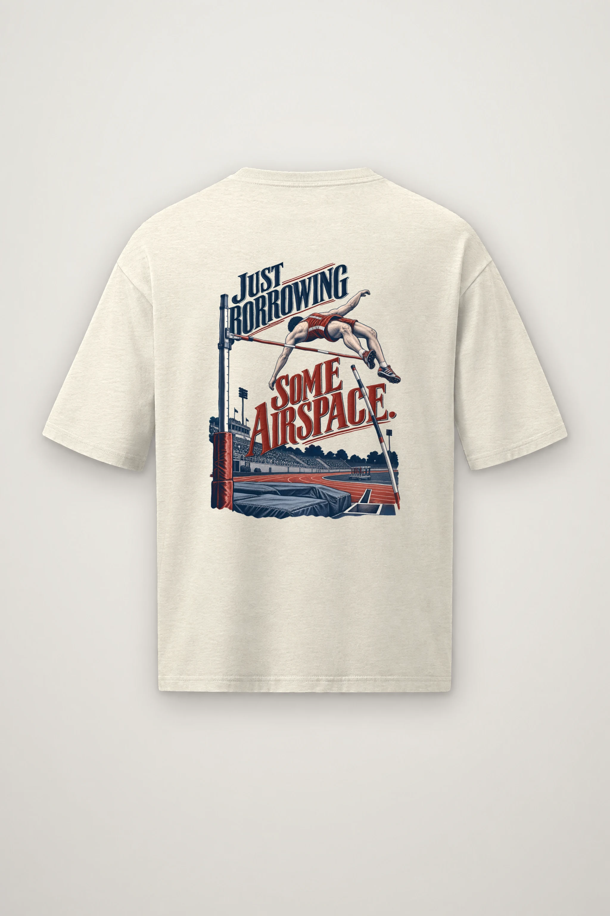"Just Borrowing Some Airspace" Men's Oversized Heavyweight Crewneck T-Shirt