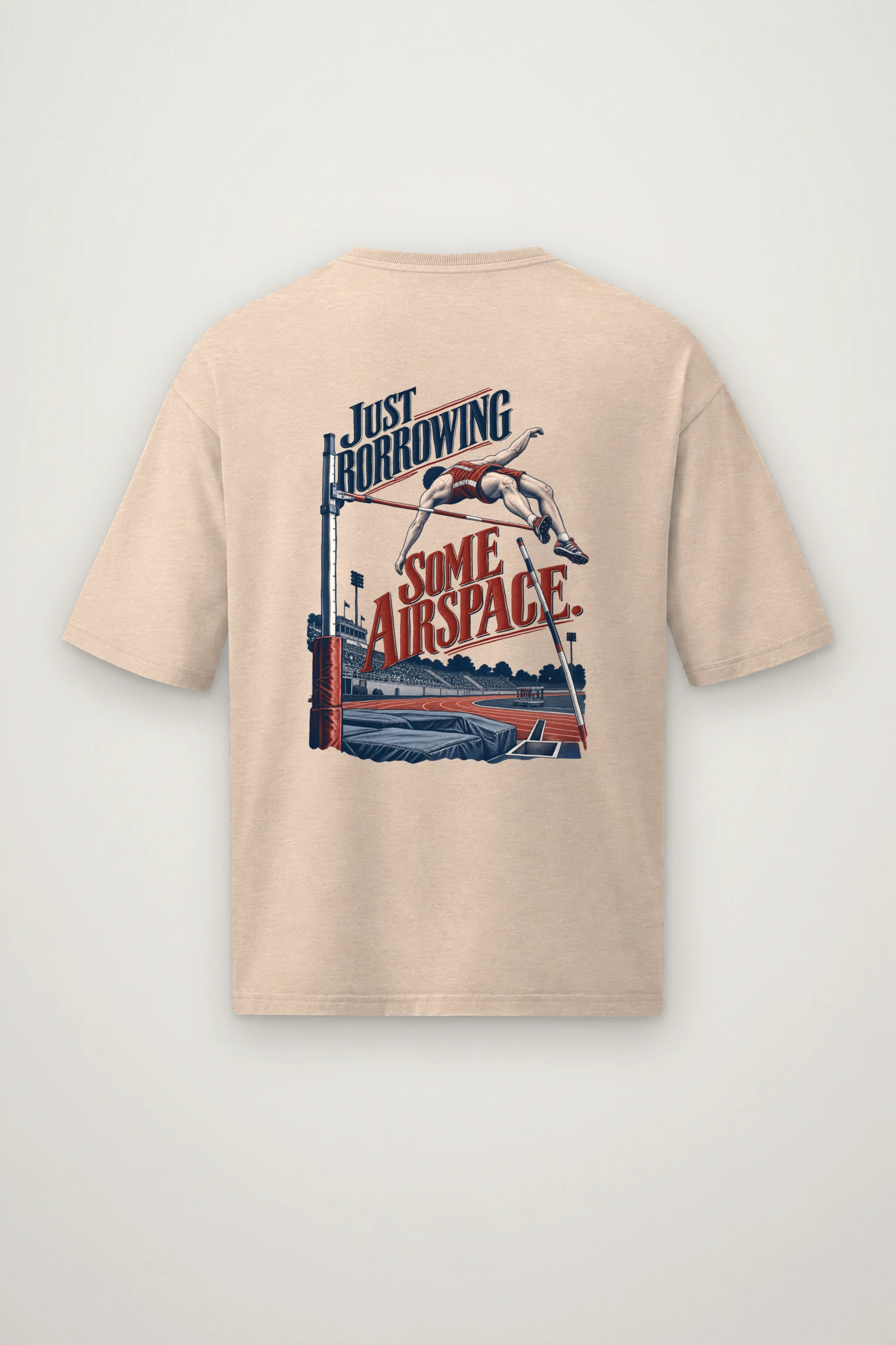 "Just Borrowing Some Airspace" Men's Oversized Heavyweight Crewneck T-Shirt