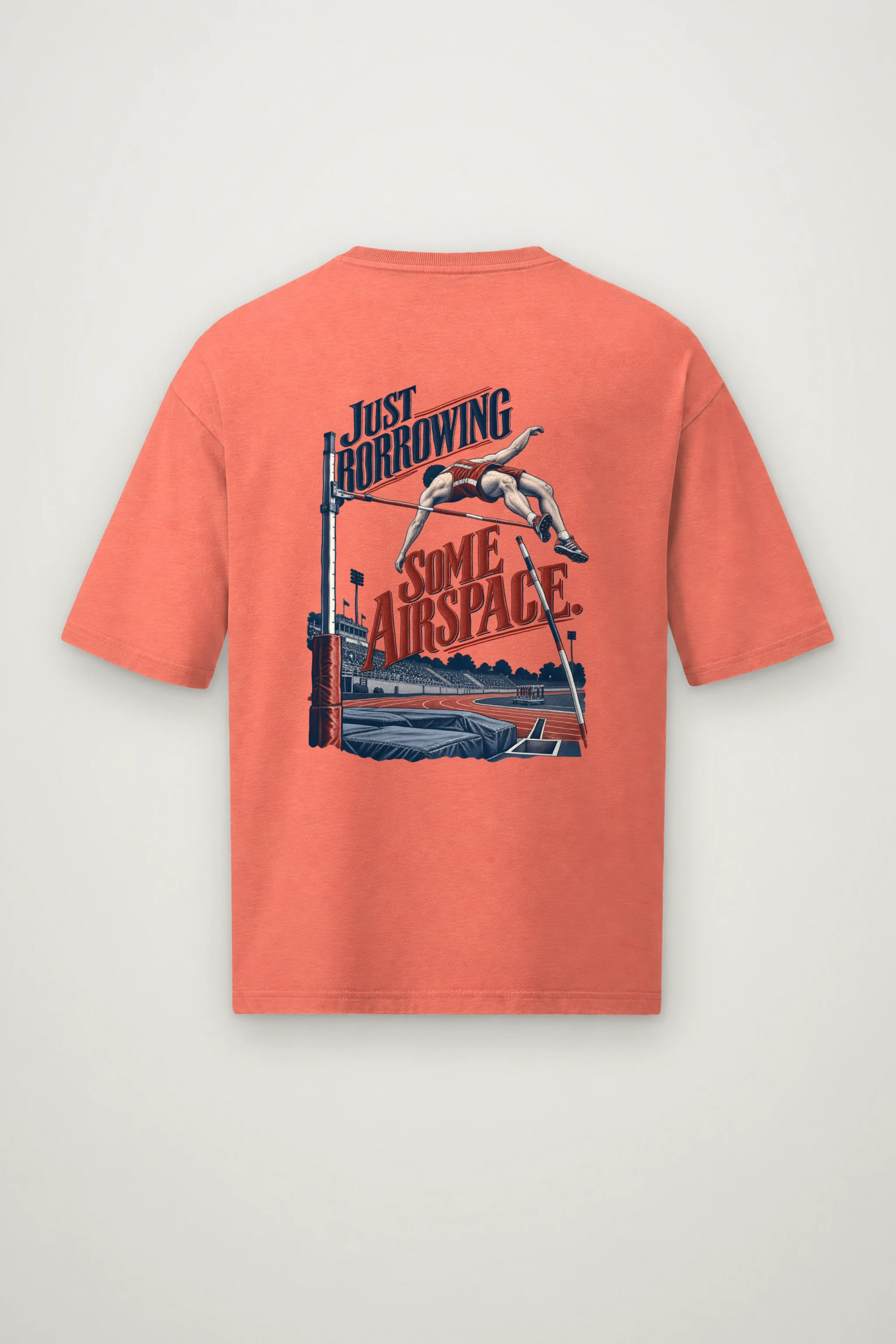 "Just Borrowing Some Airspace" Men's Oversized Heavyweight Crewneck T-Shirt