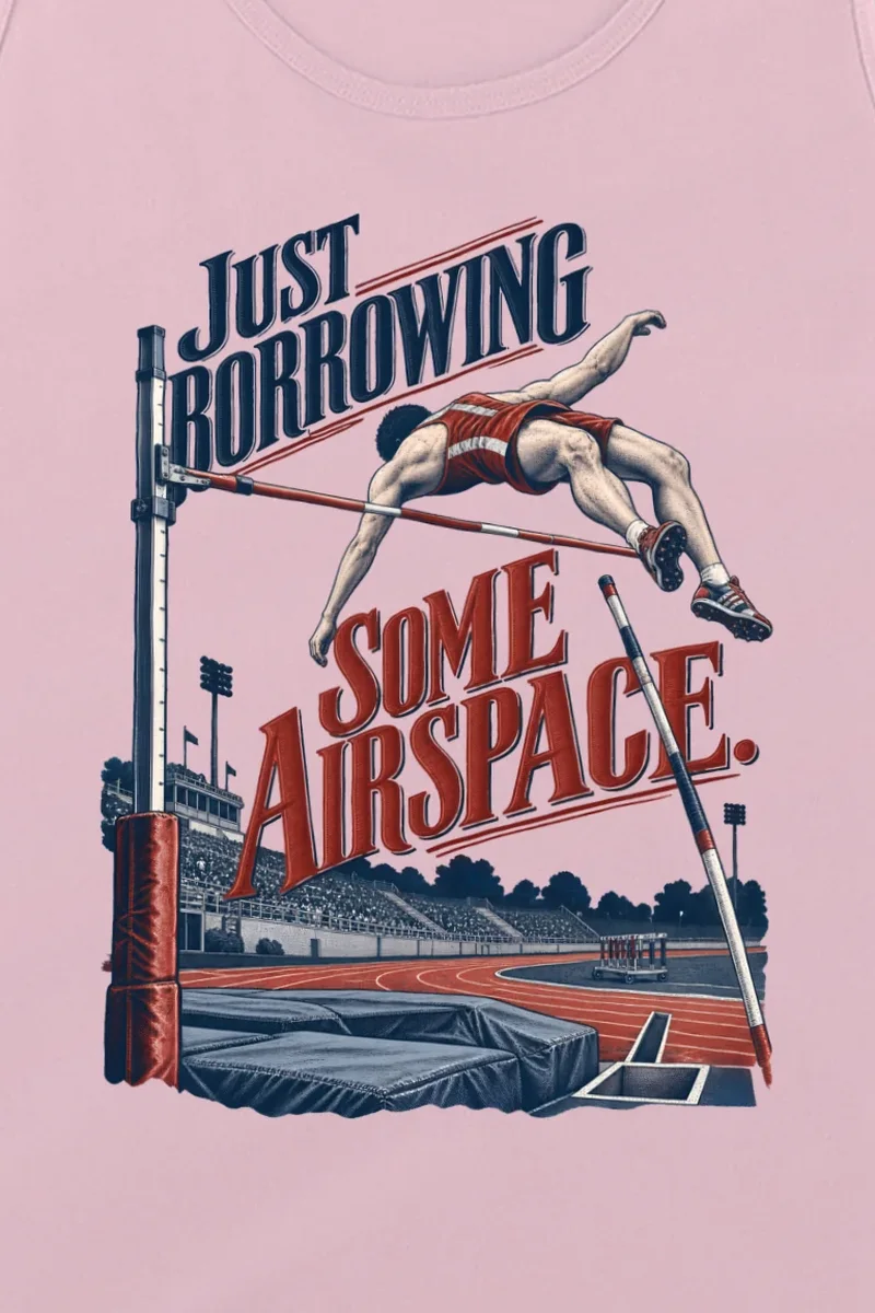 "Just Borrowing Some Airspace" Unisex Jersey Tank - the graphic up close