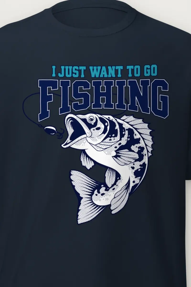 "Just Go Fishing" Heavyweight Unisex Crewneck T-shirt