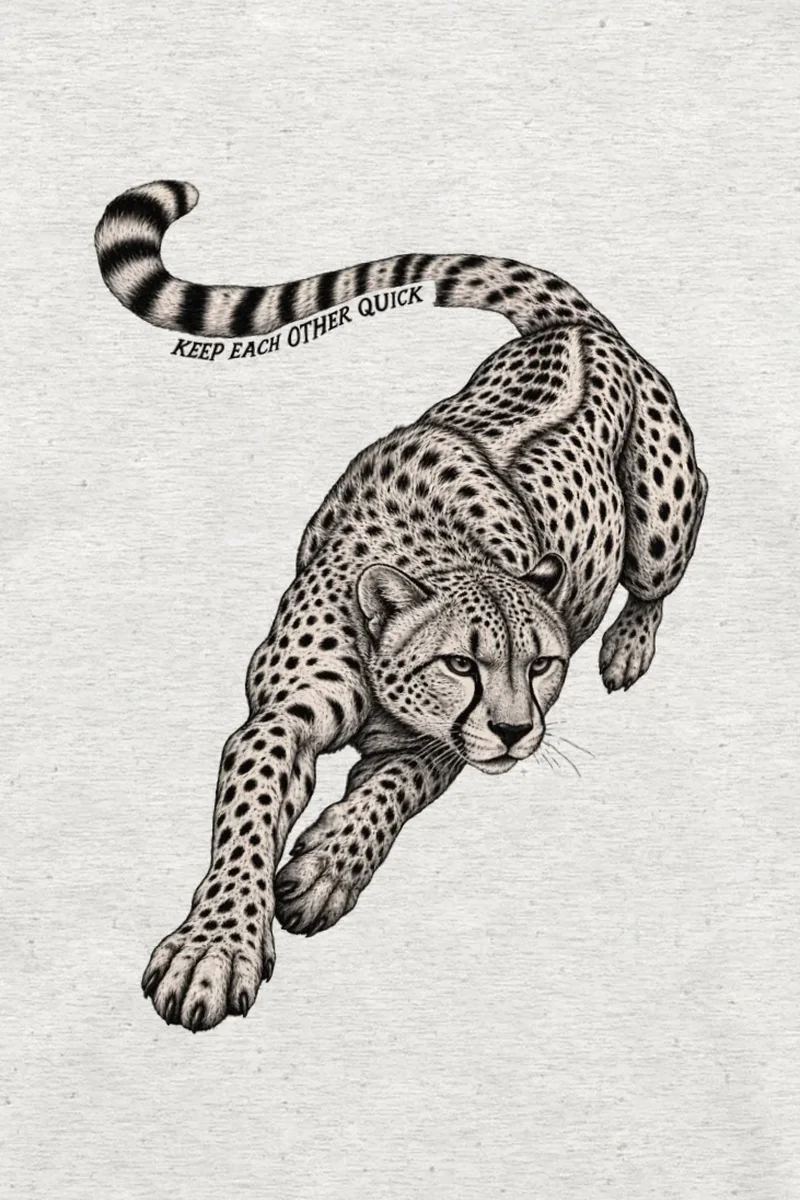 "Keep Each Other Quick" Unisex Longsleeve T-shirt - the graphic up close