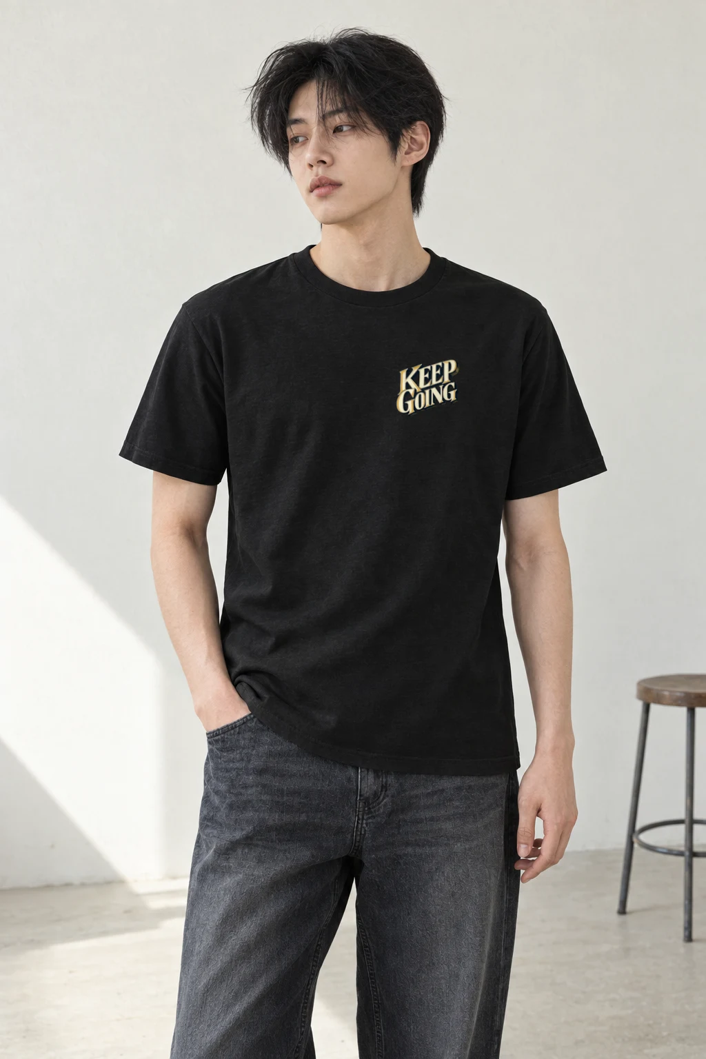 "KEEP GOING" Heavyweight Unisex Crewneck T-shirt