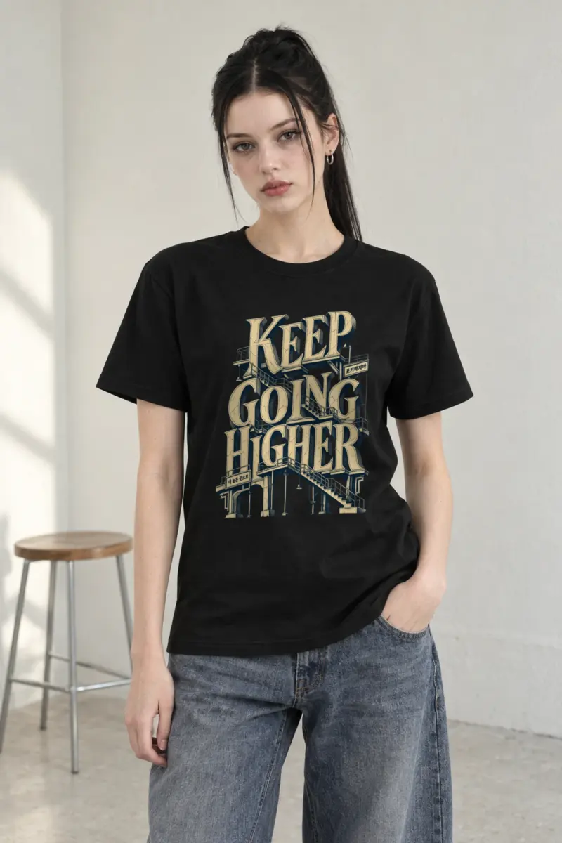 "Keep Going Higher" Heavyweight Unisex Crewneck T-shirt