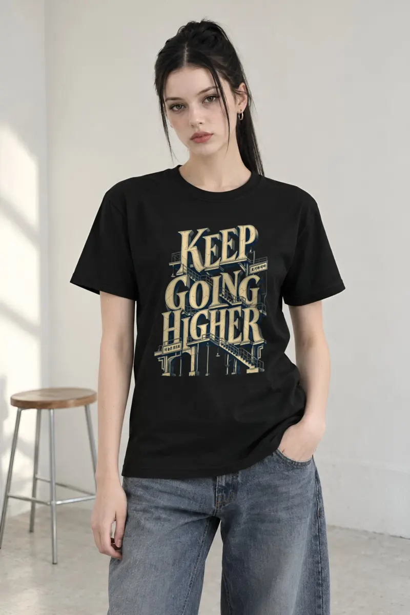 "Keep Going Higher" Heavyweight Unisex Crewneck T-shirt