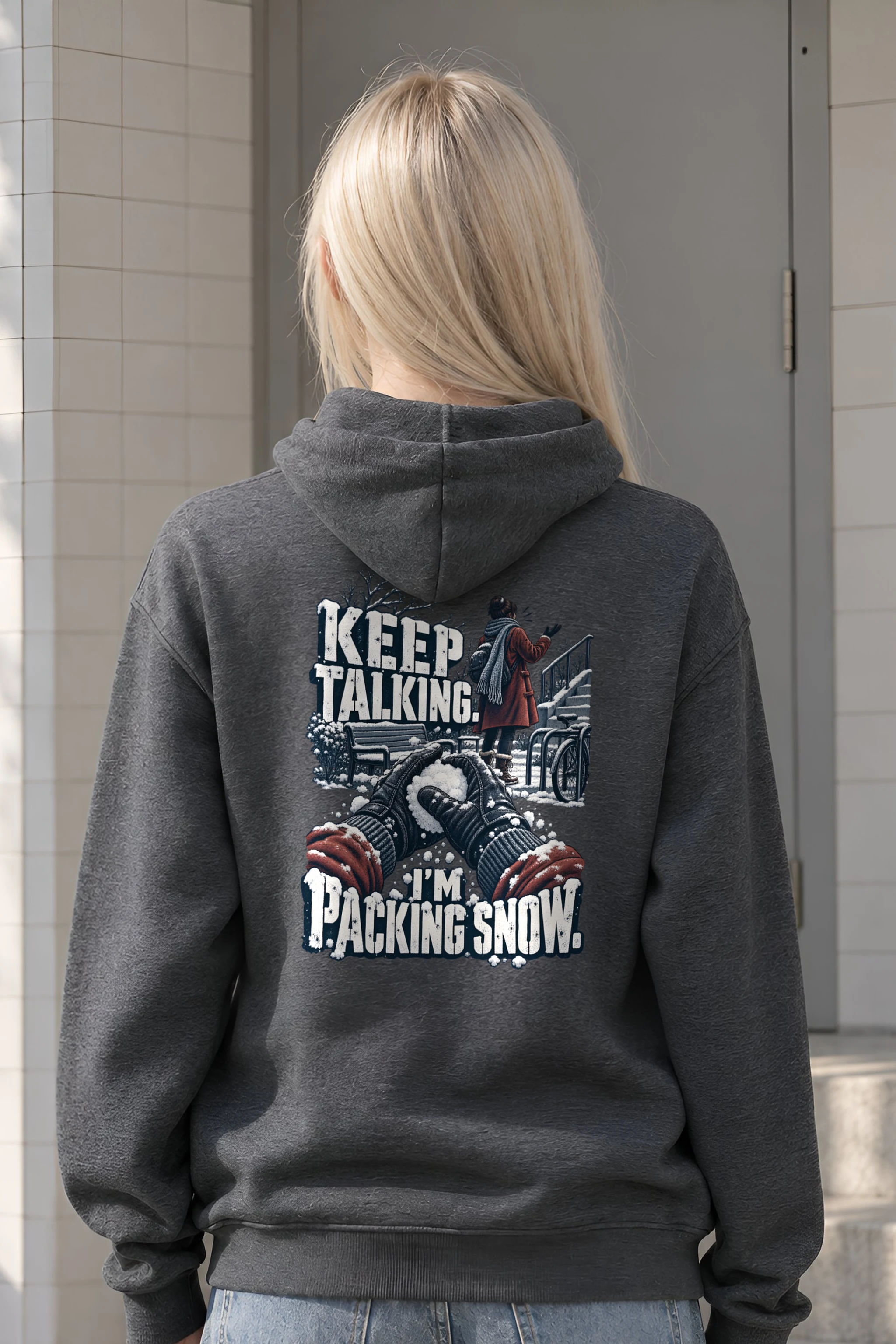 "Keep Talking I'm Packing Snow" Heavy Blend Unisex Pullover Hoodie