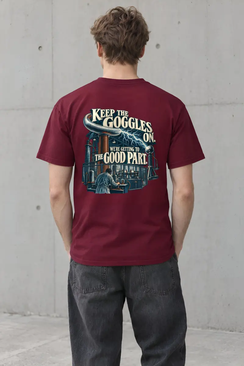 “Keep the Goggles On” Heavyweight Unisex Crewneck T-shirt