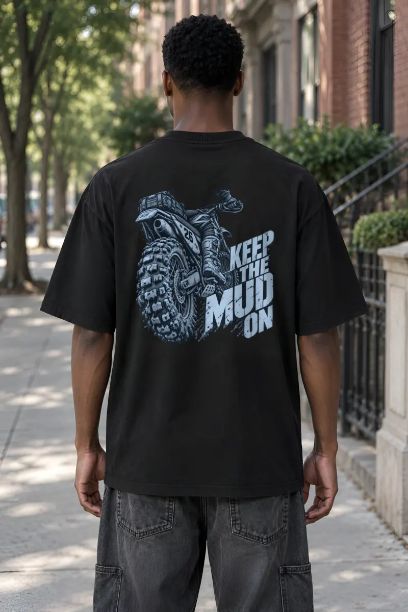 "Keep the Mud On" Unisex Oversized Heavyweight Crewneck T-Shirt