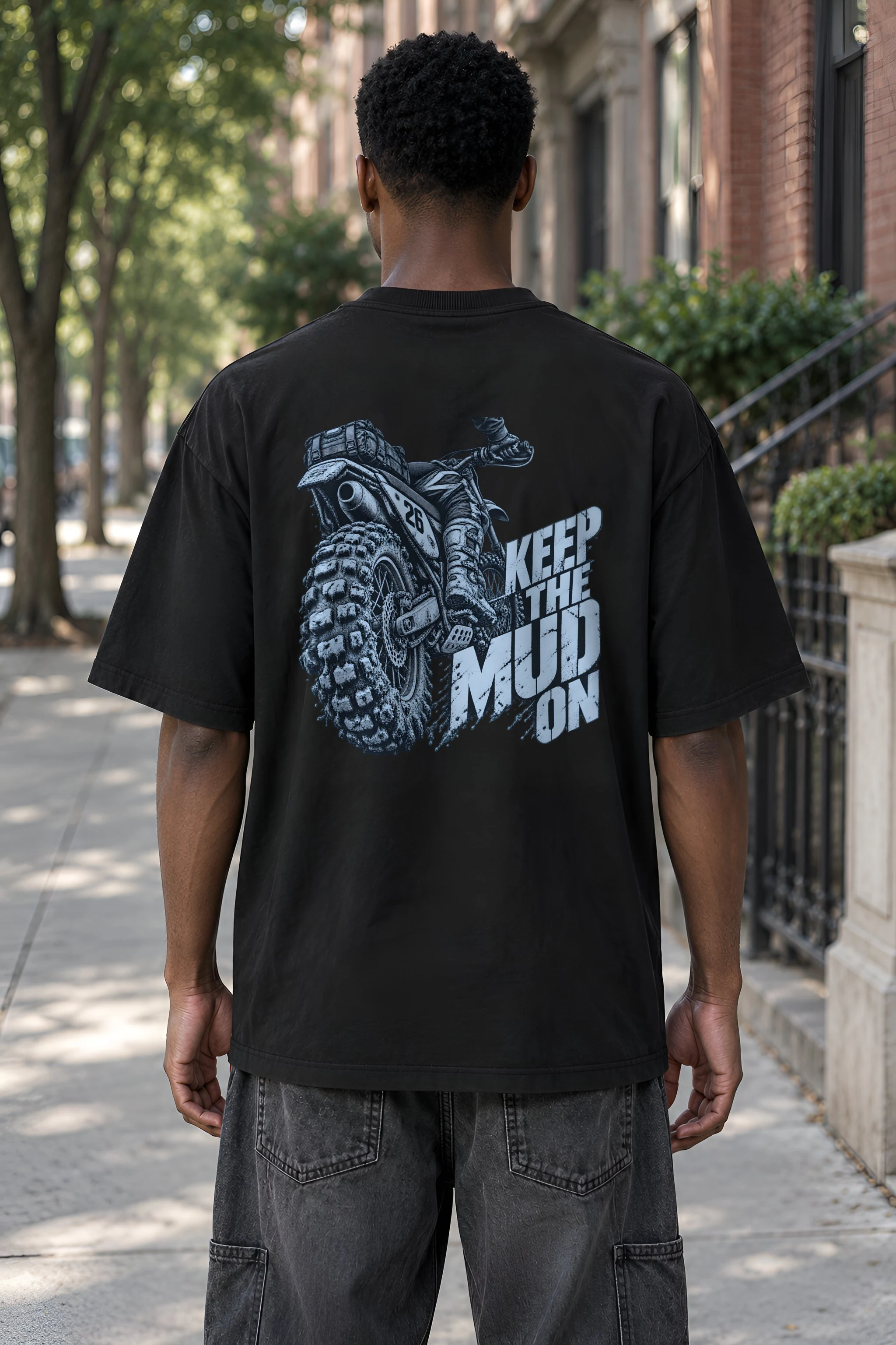 "Keep the Mud On" Men's Oversized Heavyweight Crewneck T-Shirt