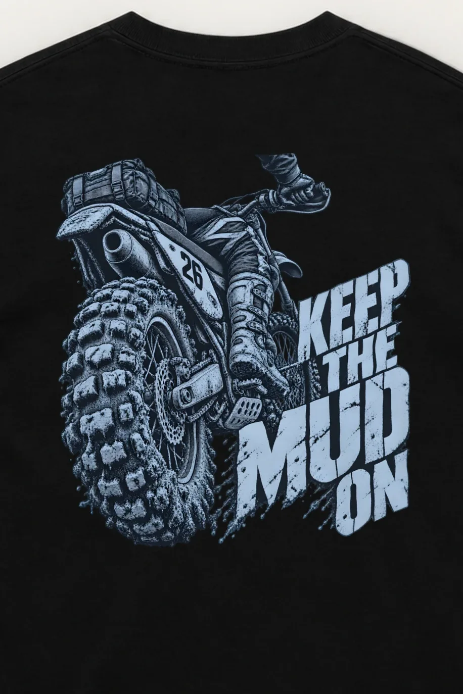 "Keep the Mud On" Unisex Longsleeve T-shirt - the graphic up close