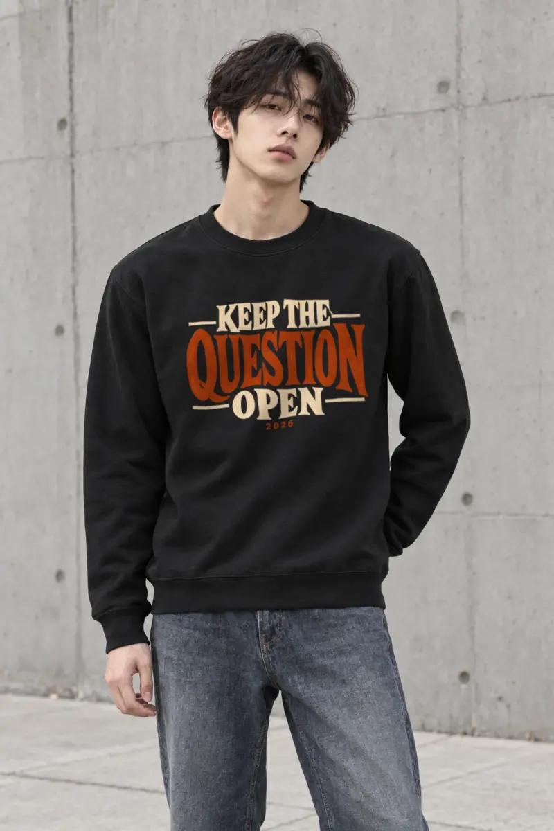 "Keep the Question Open" Heavy Blend Unisex Crewneck Sweatshirt