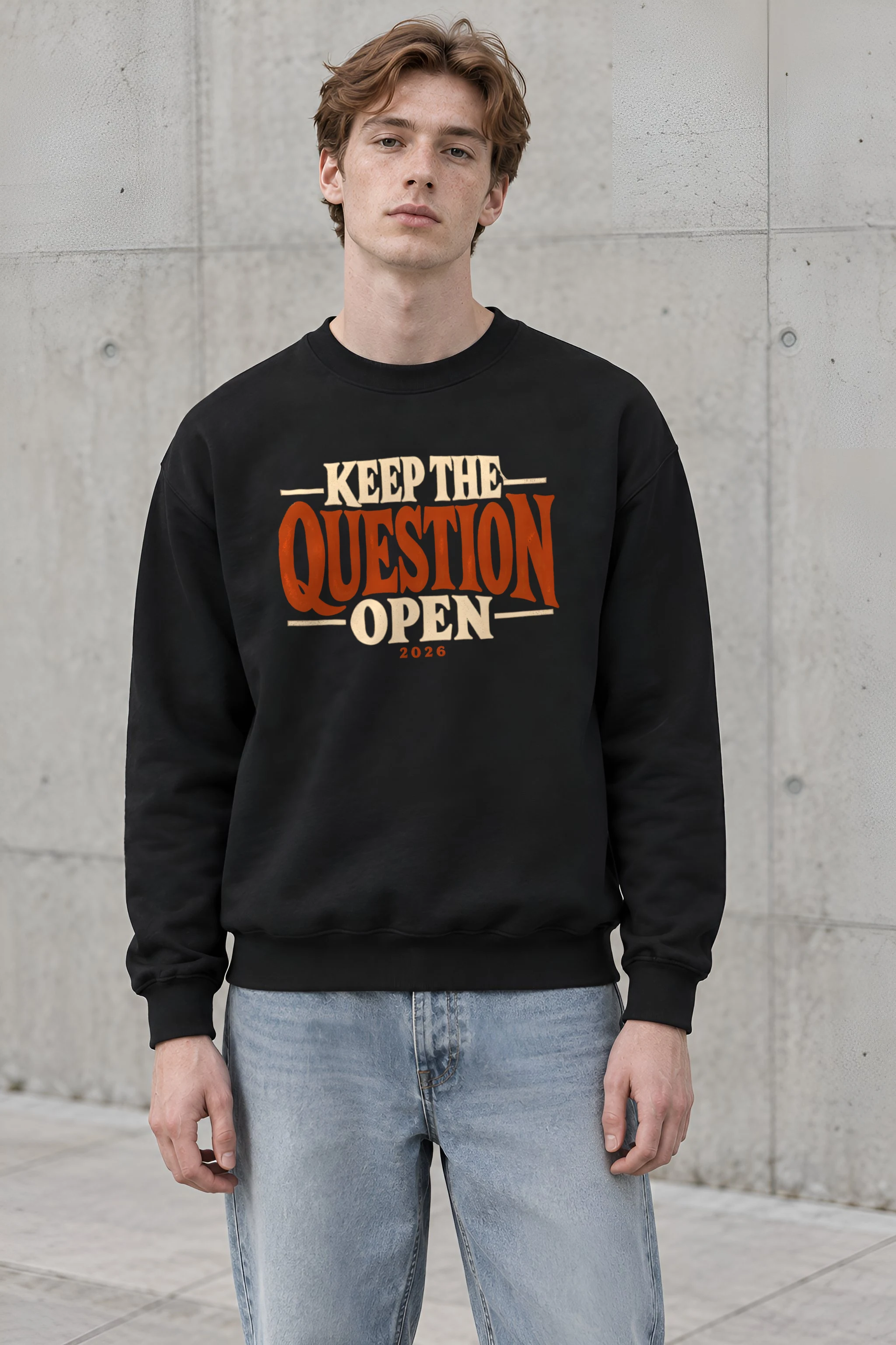 "Keep the Question Open" Heavy Blend Unisex Crewneck Sweatshirt