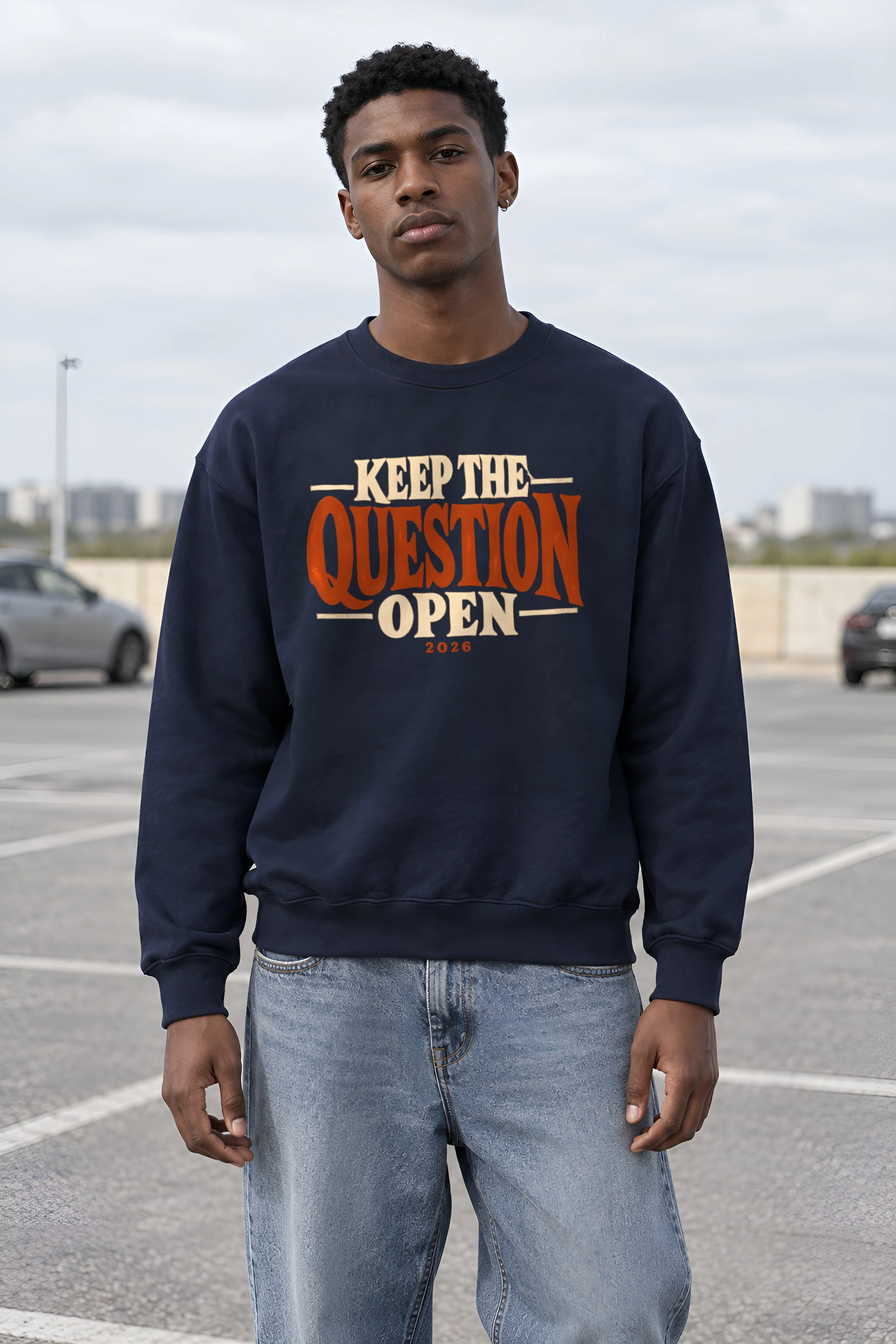 "Keep the Question Open" Heavy Blend Unisex Crewneck Sweatshirt