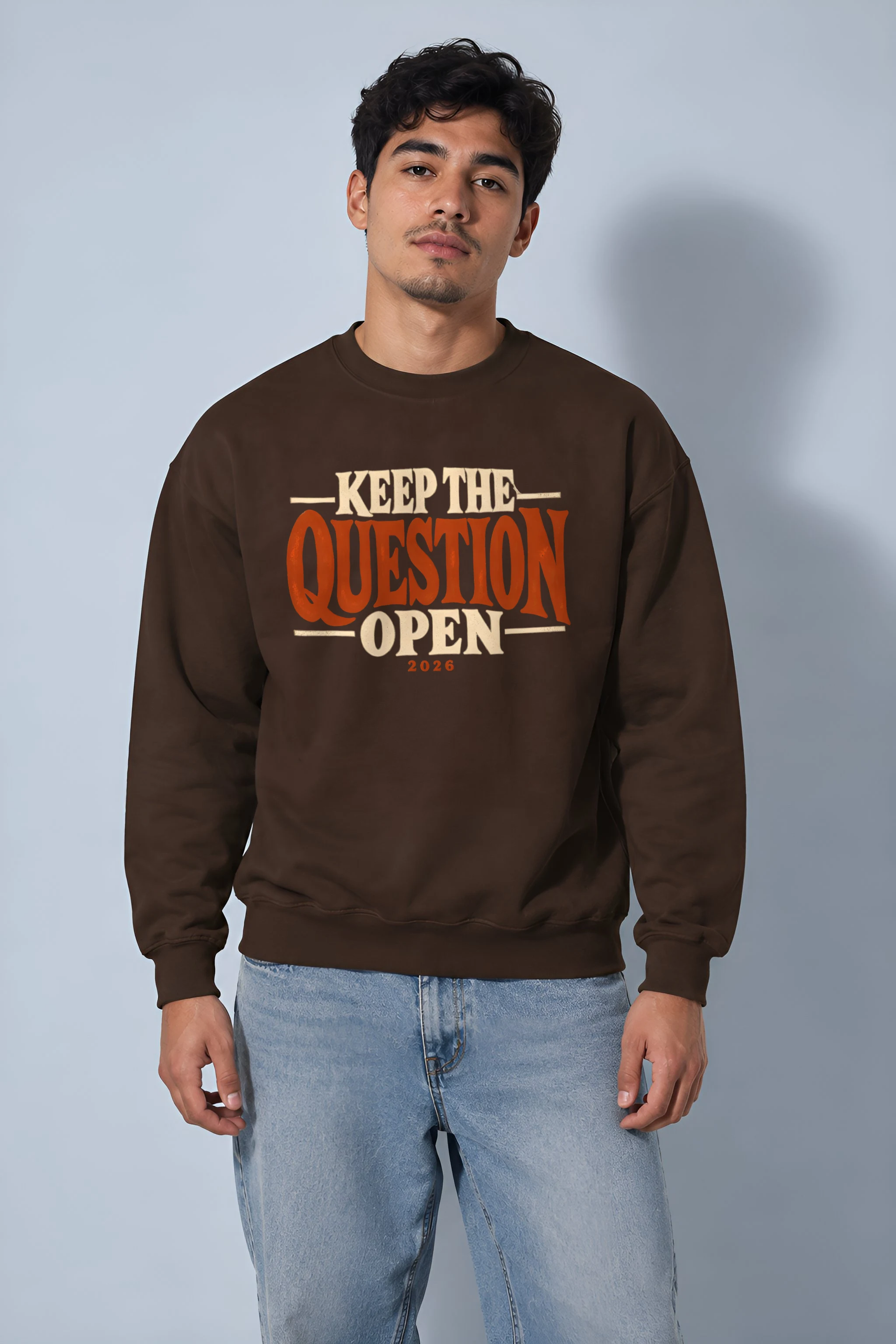 "Keep the Question Open" Heavy Blend Unisex Crewneck Sweatshirt