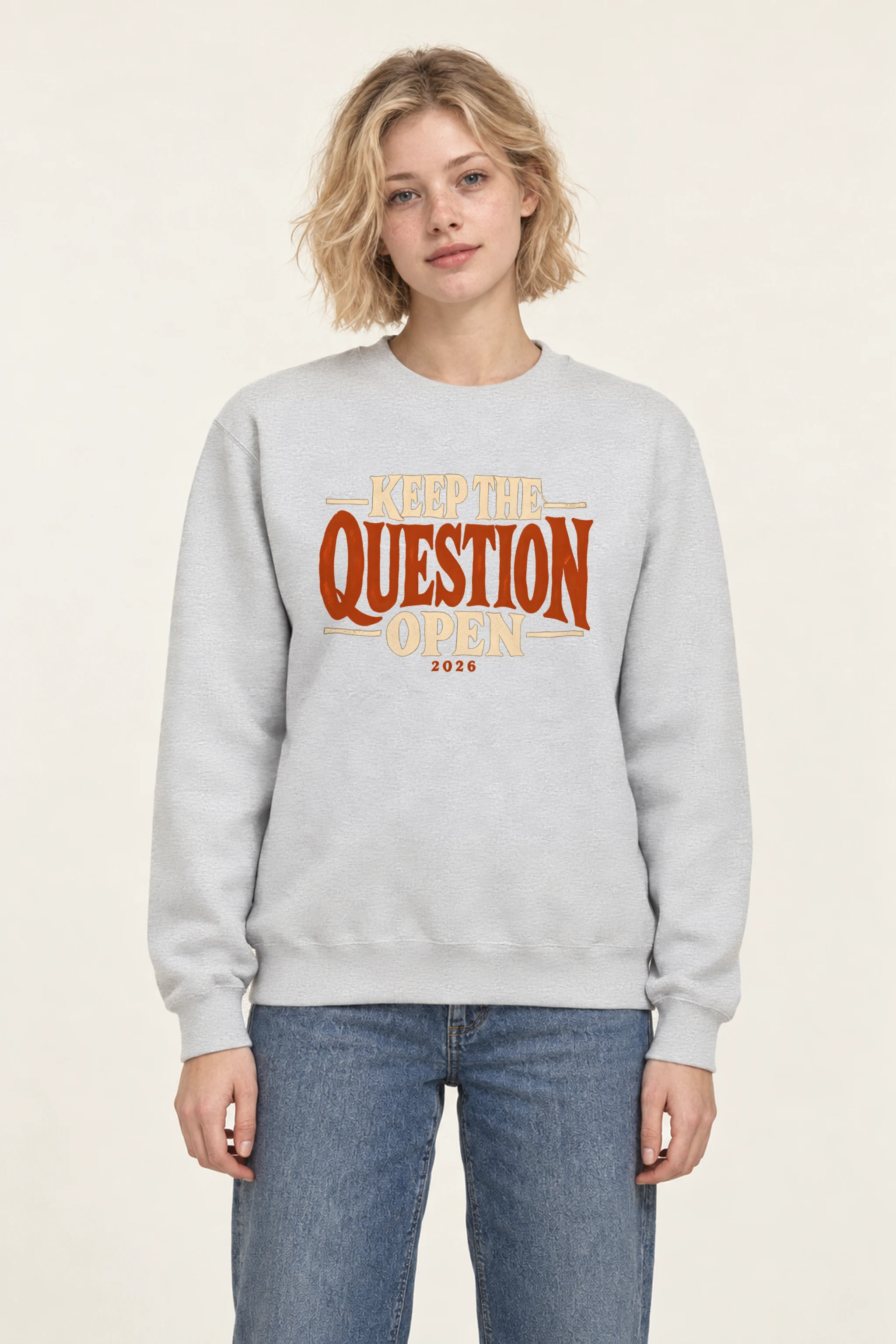 "Keep the Question Open" Heavy Blend Unisex Crewneck Sweatshirt