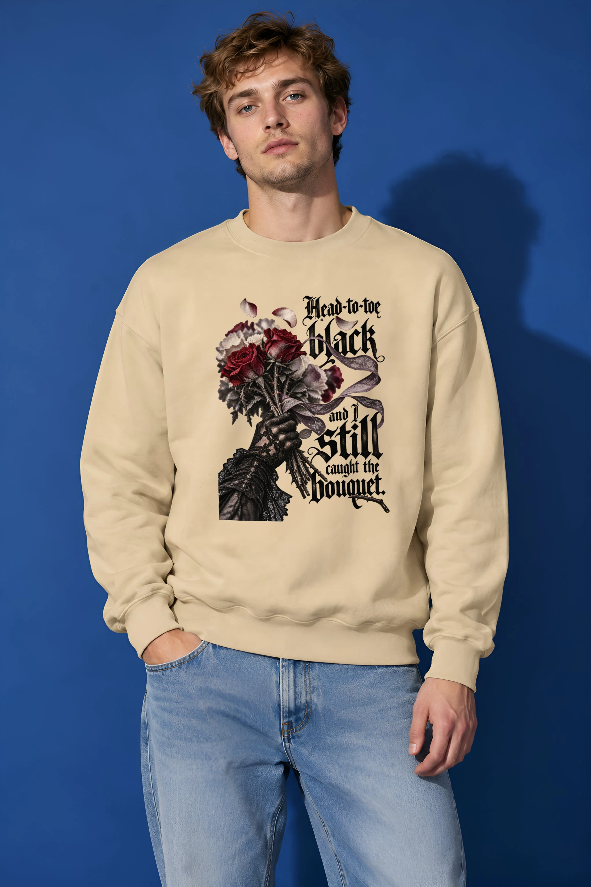 "Lace Rose Bouquet" Unisex Crewneck Sweatshirt