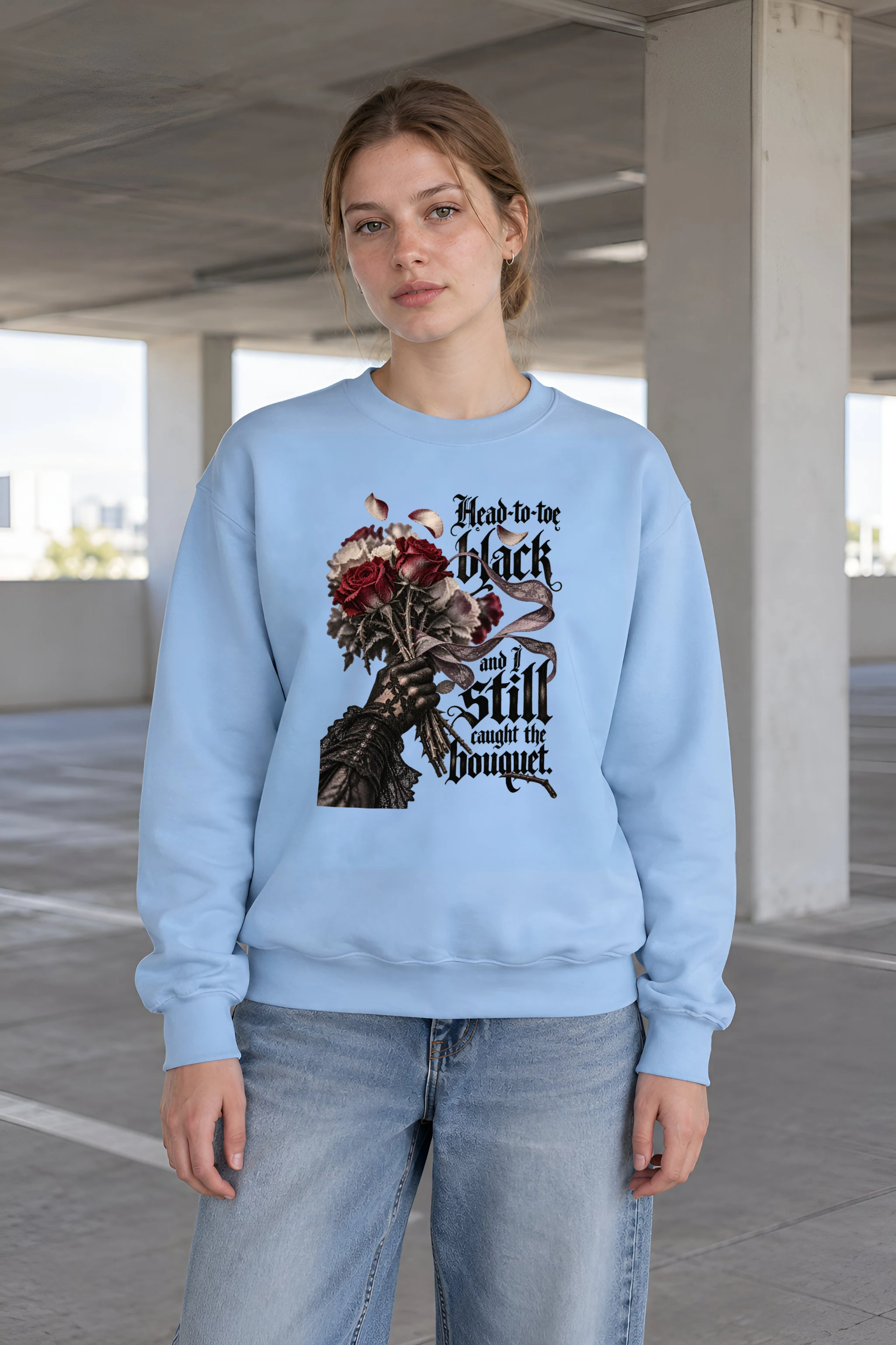 "Lace Rose Bouquet" Unisex Crewneck Sweatshirt