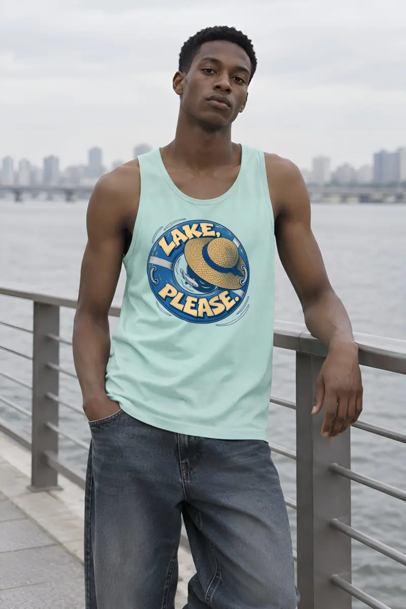 “Lake, Please” Unisex Jersey Tank