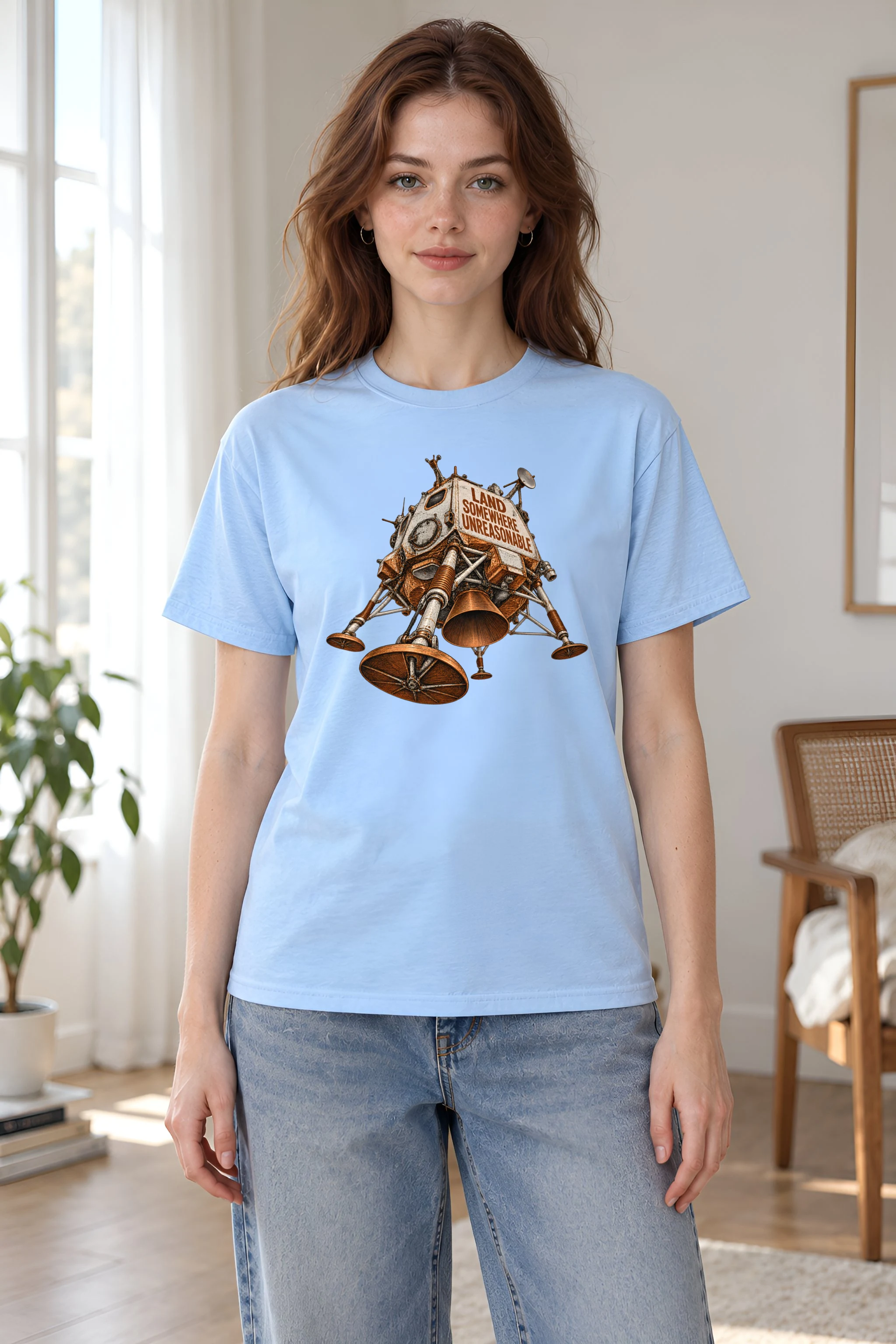 "Land Somewhere Unreasonable" Heavyweight Unisex Crewneck T-shirt