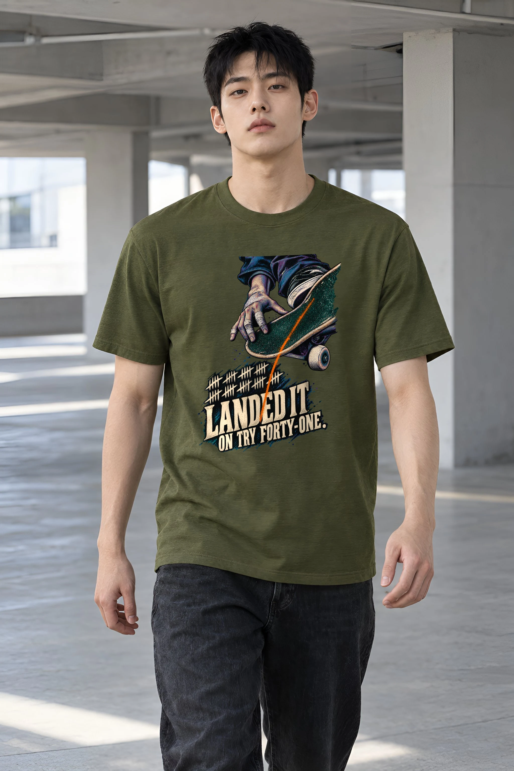 "Landed It" Heavyweight Unisex Crewneck T-shirt