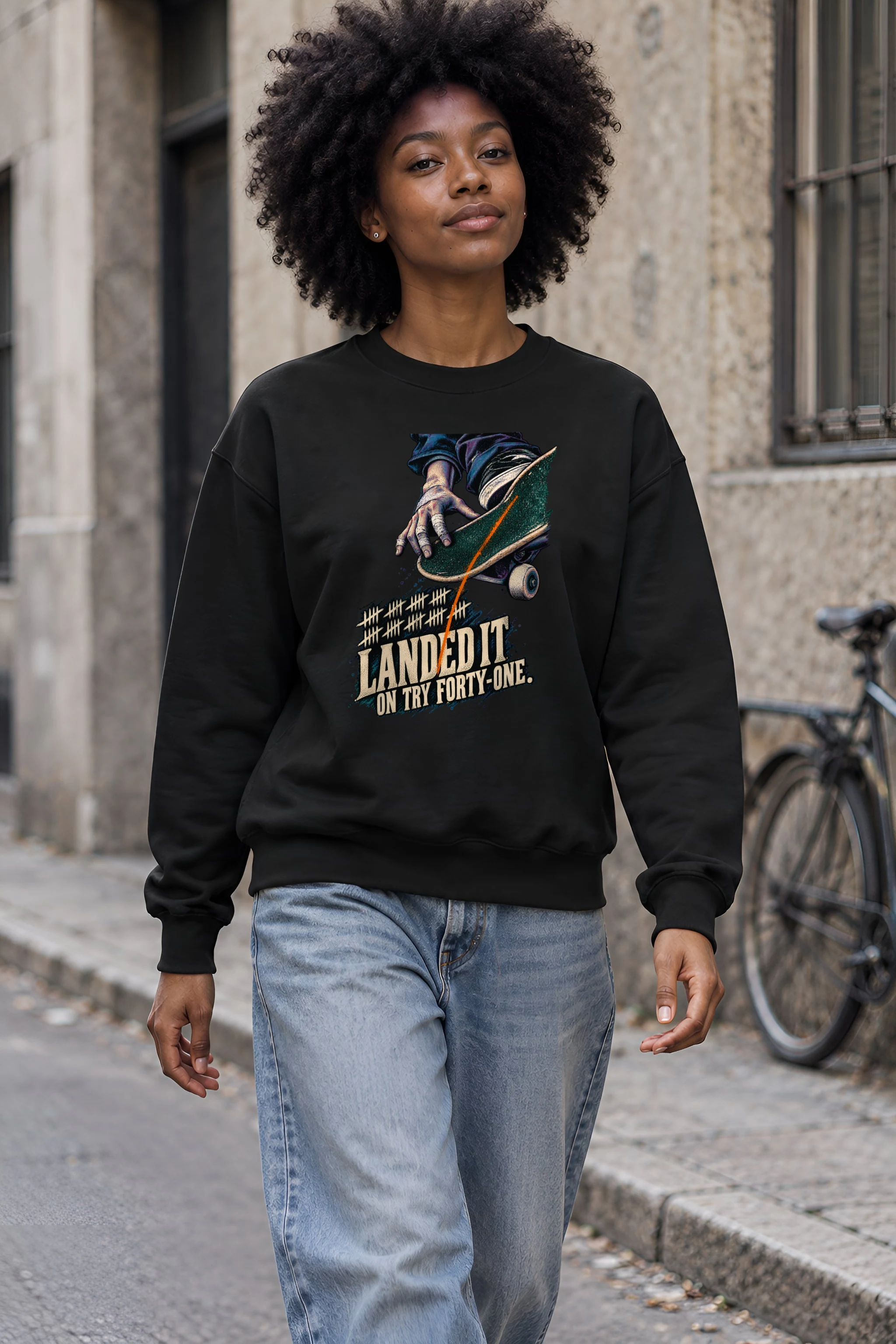 "Landed It on Try Forty-One" Unisex Crewneck Sweatshirt