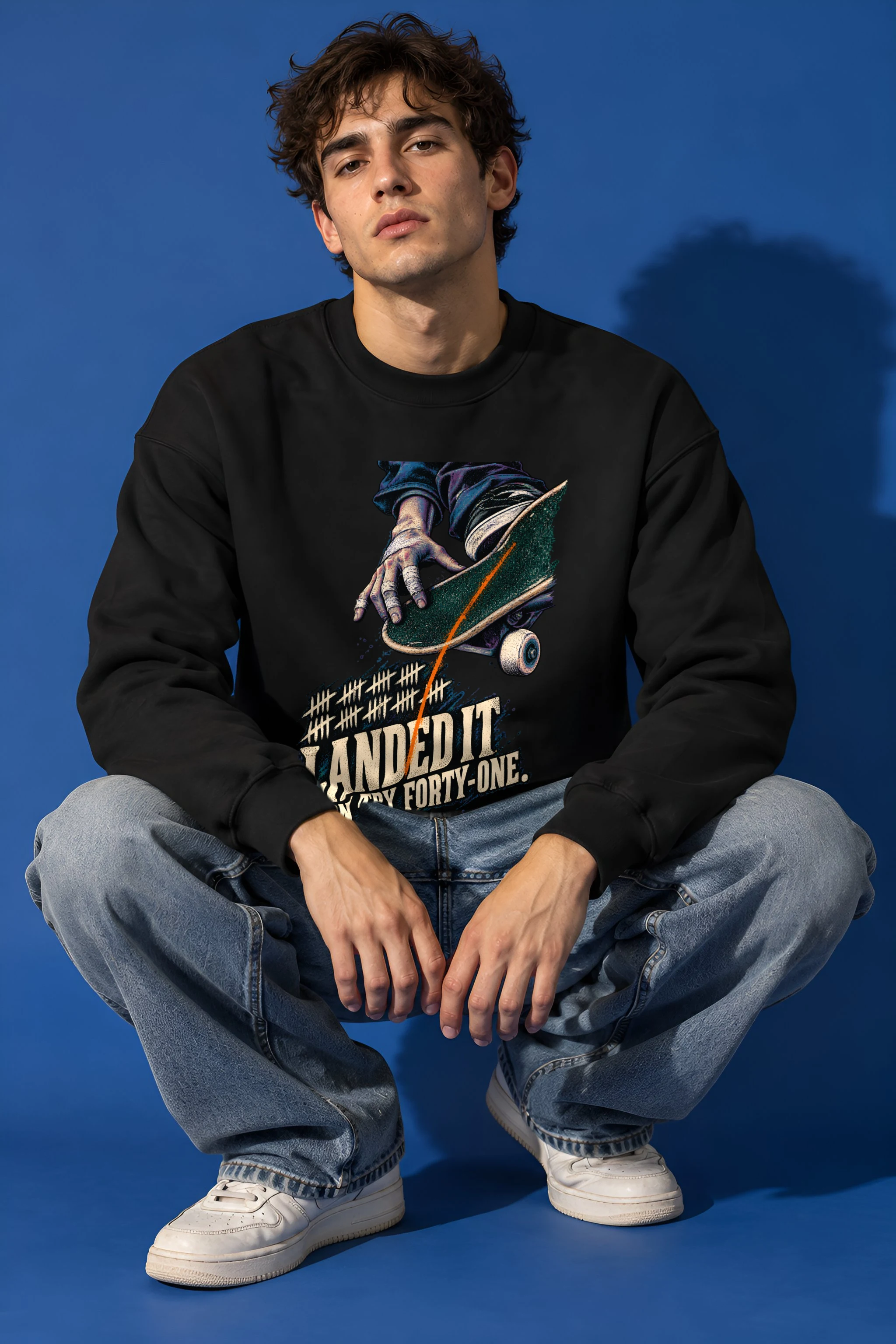 "Landed It on Try Forty-One" Unisex Crewneck Sweatshirt