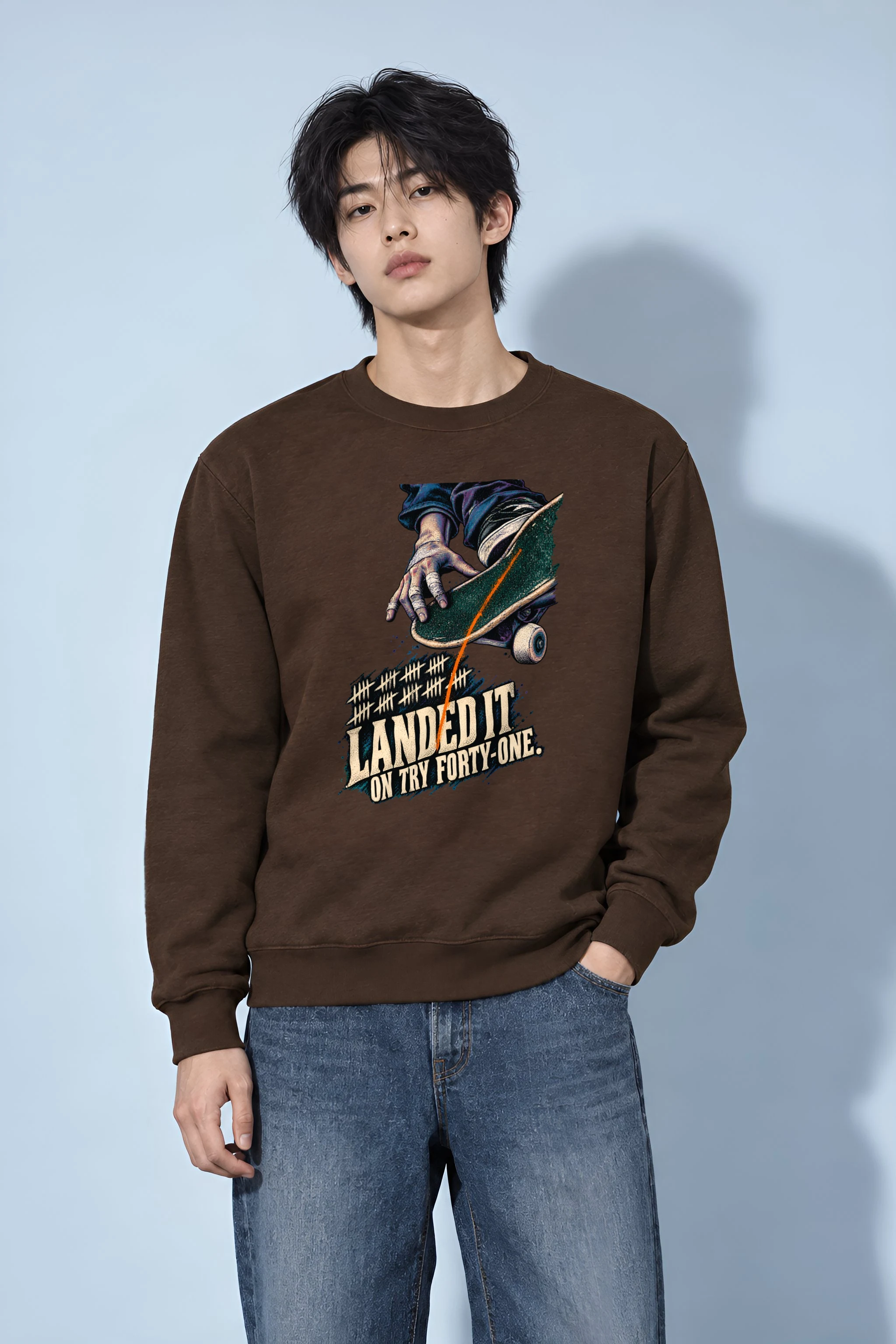"Landed It on Try Forty-One" Unisex Crewneck Sweatshirt