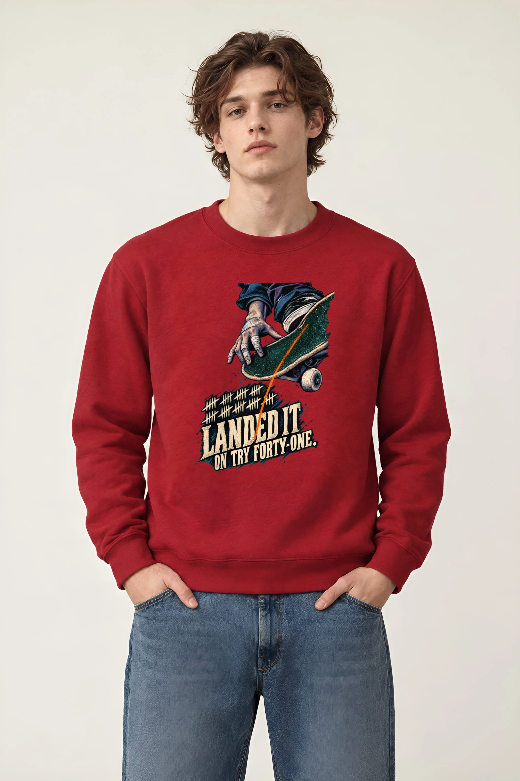"Landed It on Try Forty-One" Unisex Crewneck Sweatshirt