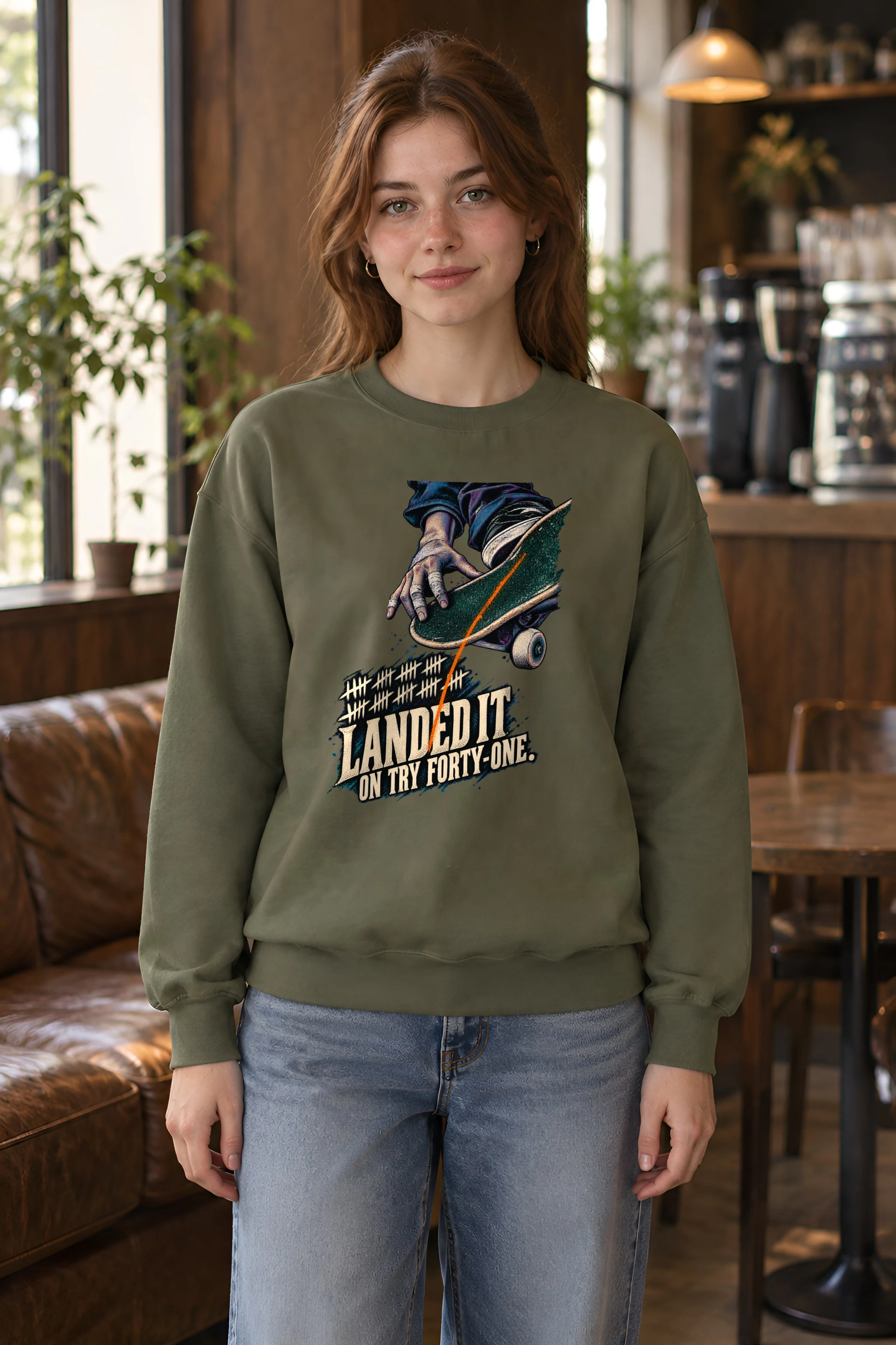 "Landed It on Try Forty-One" Unisex Crewneck Sweatshirt