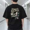 "Last Diner Before Saturn" Men's Oversized Heavyweight Crewneck T-Shirt