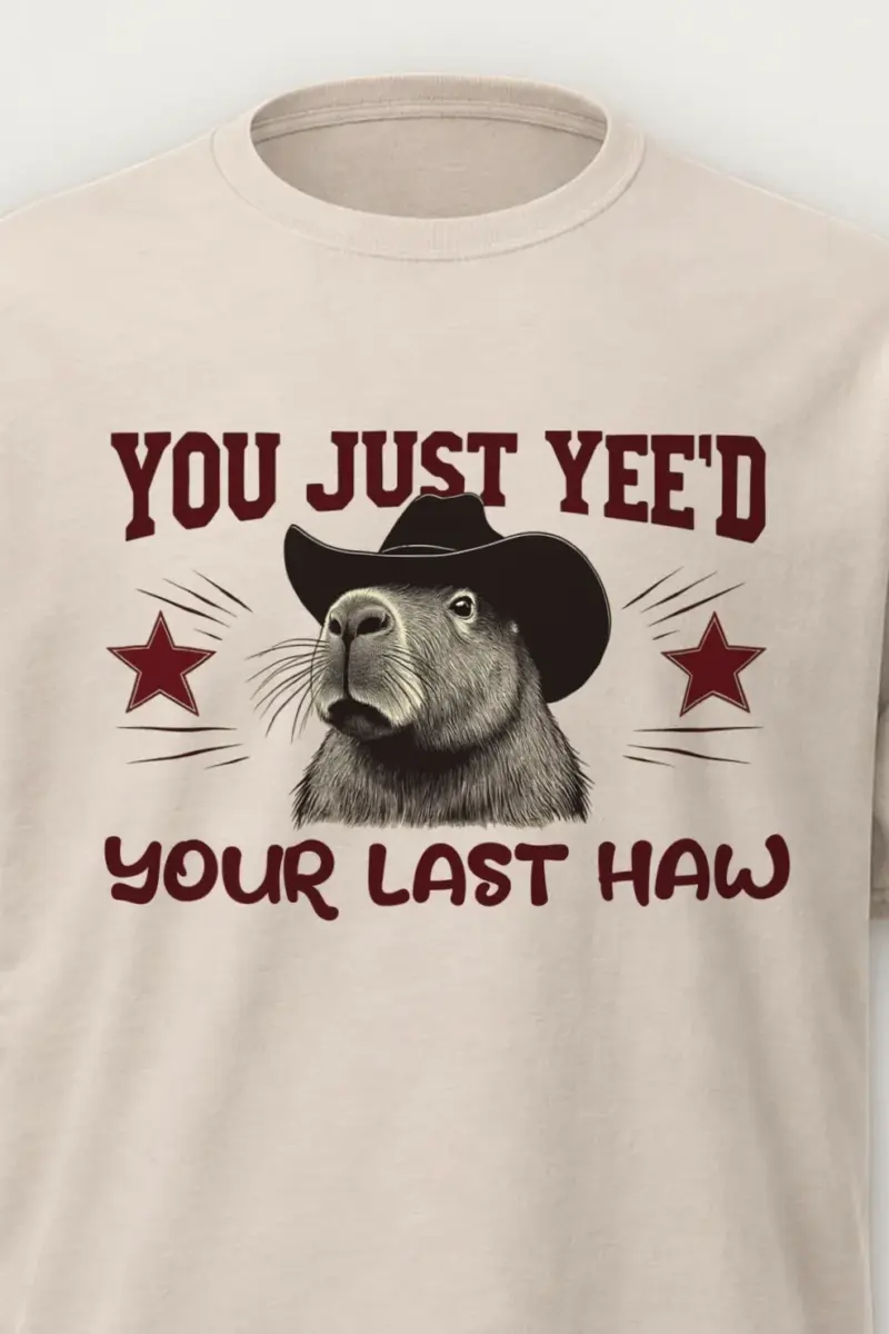 "Last Haw Capybara" Heavyweight Unisex Crewneck T-shirt