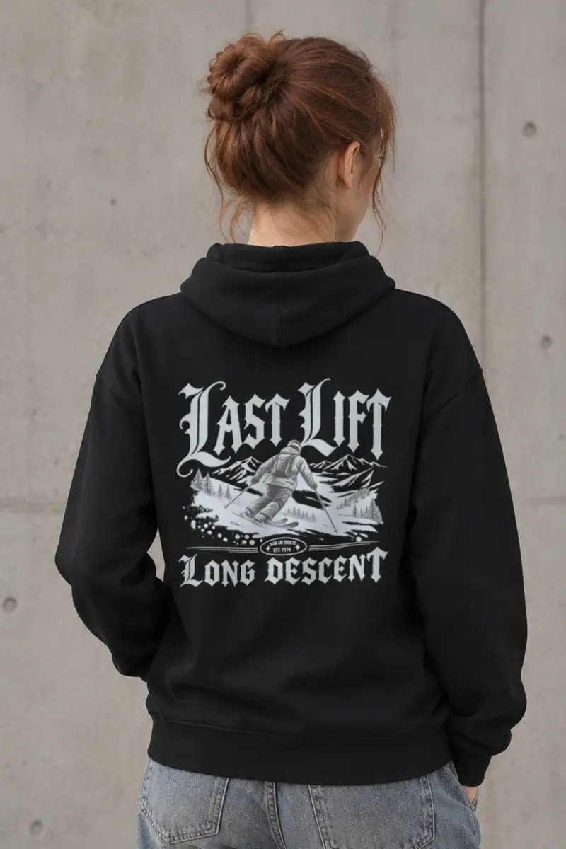 "Last Lift Long Descent" Heavy Blend Unisex Pullover Hoodie