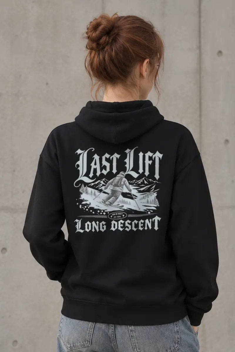 "Last Lift Long Descent" Heavy Blend Unisex Pullover Hoodie