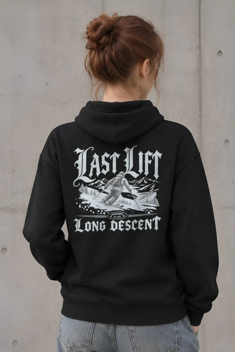 "Last Lift Long Descent" Heavy Blend Unisex Pullover Hoodie
