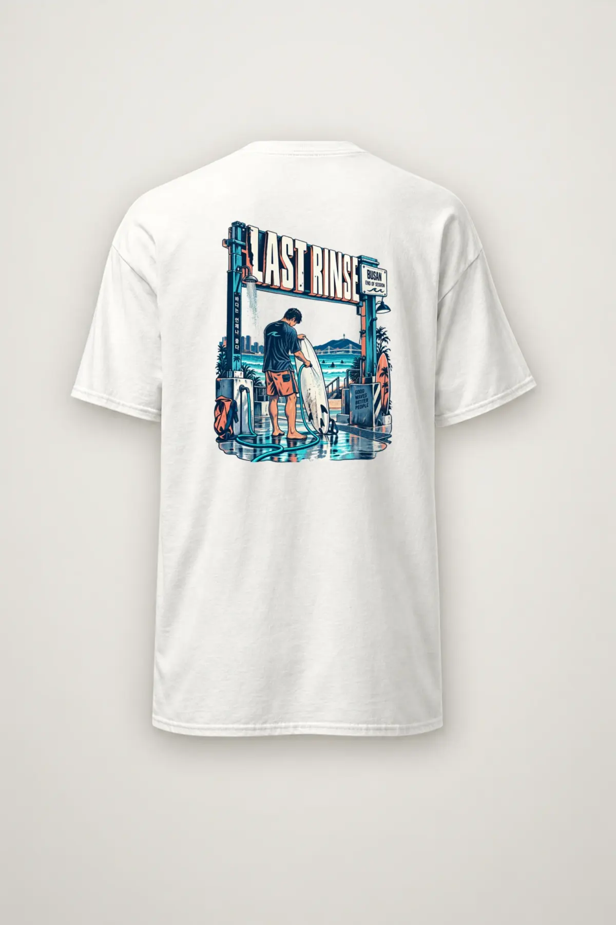 "Last Rinse Busan" Heavyweight Unisex Crewneck T-shirt