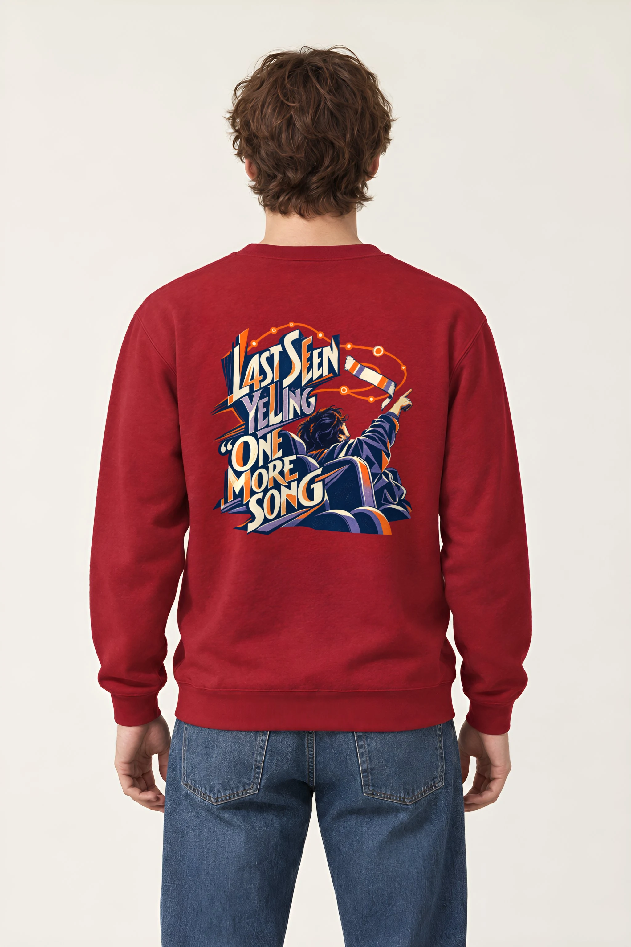 "Last Seen Yelling One More Song" Heavy Blend Unisex Crewneck Sweatshirt