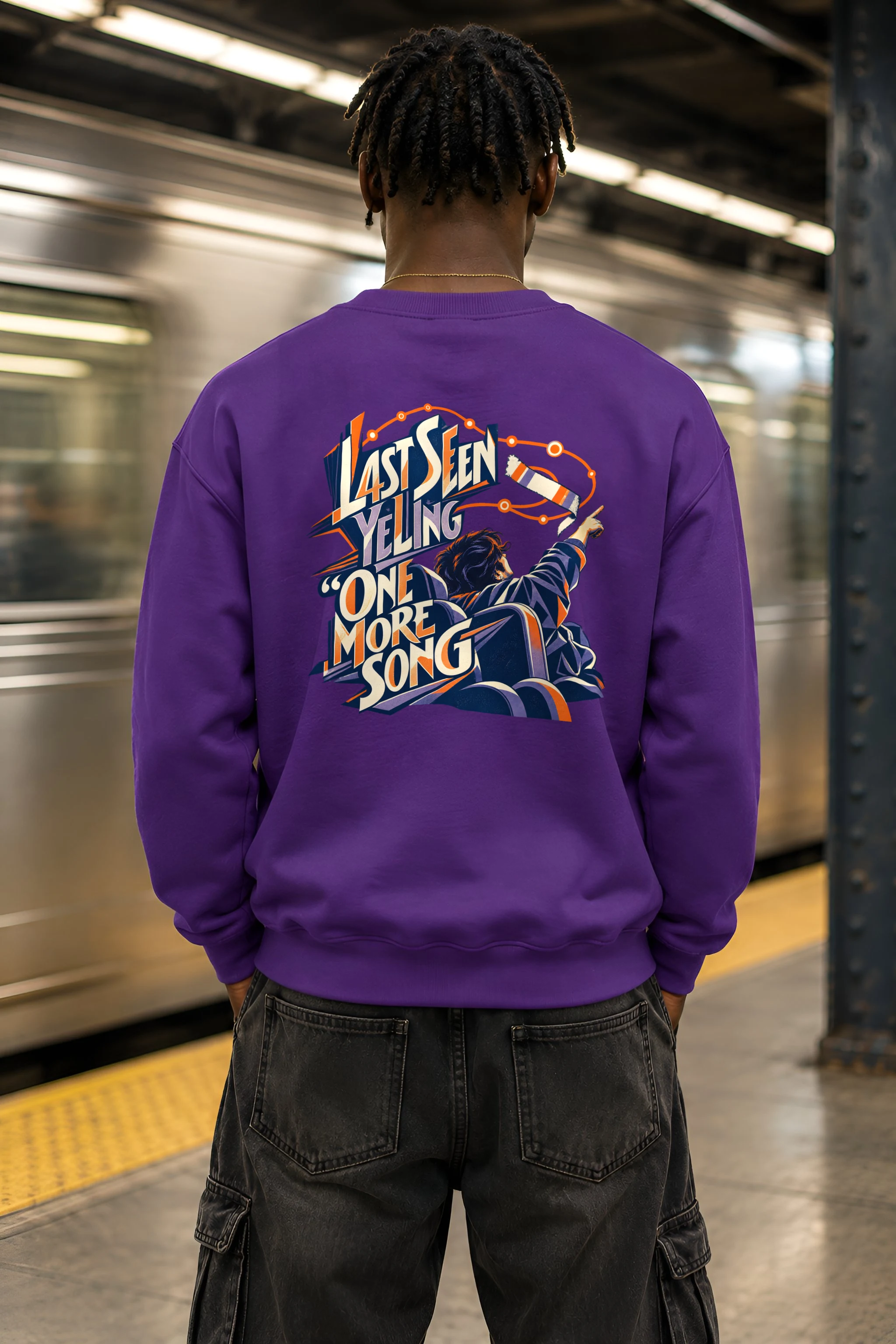 "Last Seen Yelling One More Song" Heavy Blend Unisex Crewneck Sweatshirt