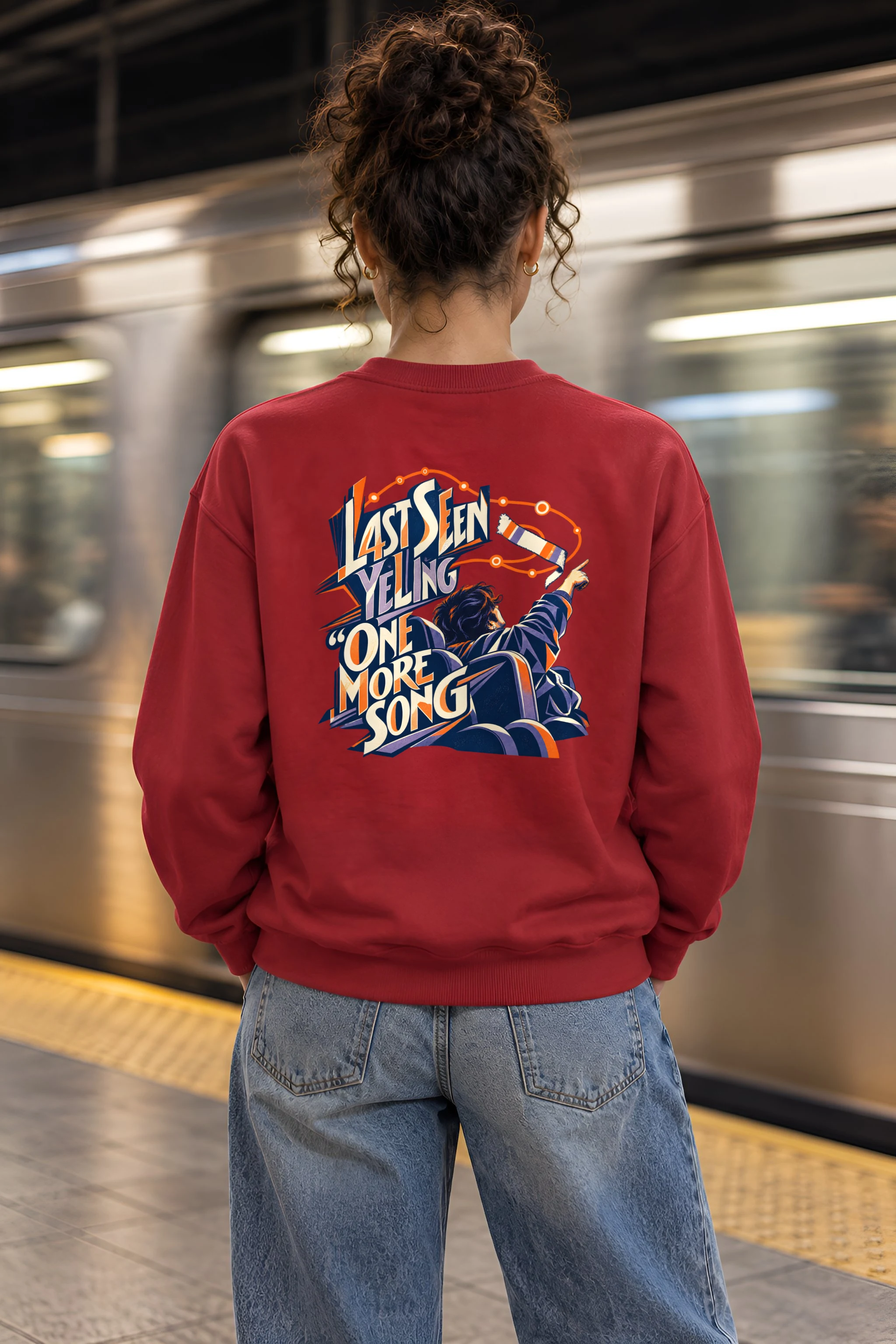 "Last Seen Yelling One More Song" Heavy Blend Unisex Crewneck Sweatshirt