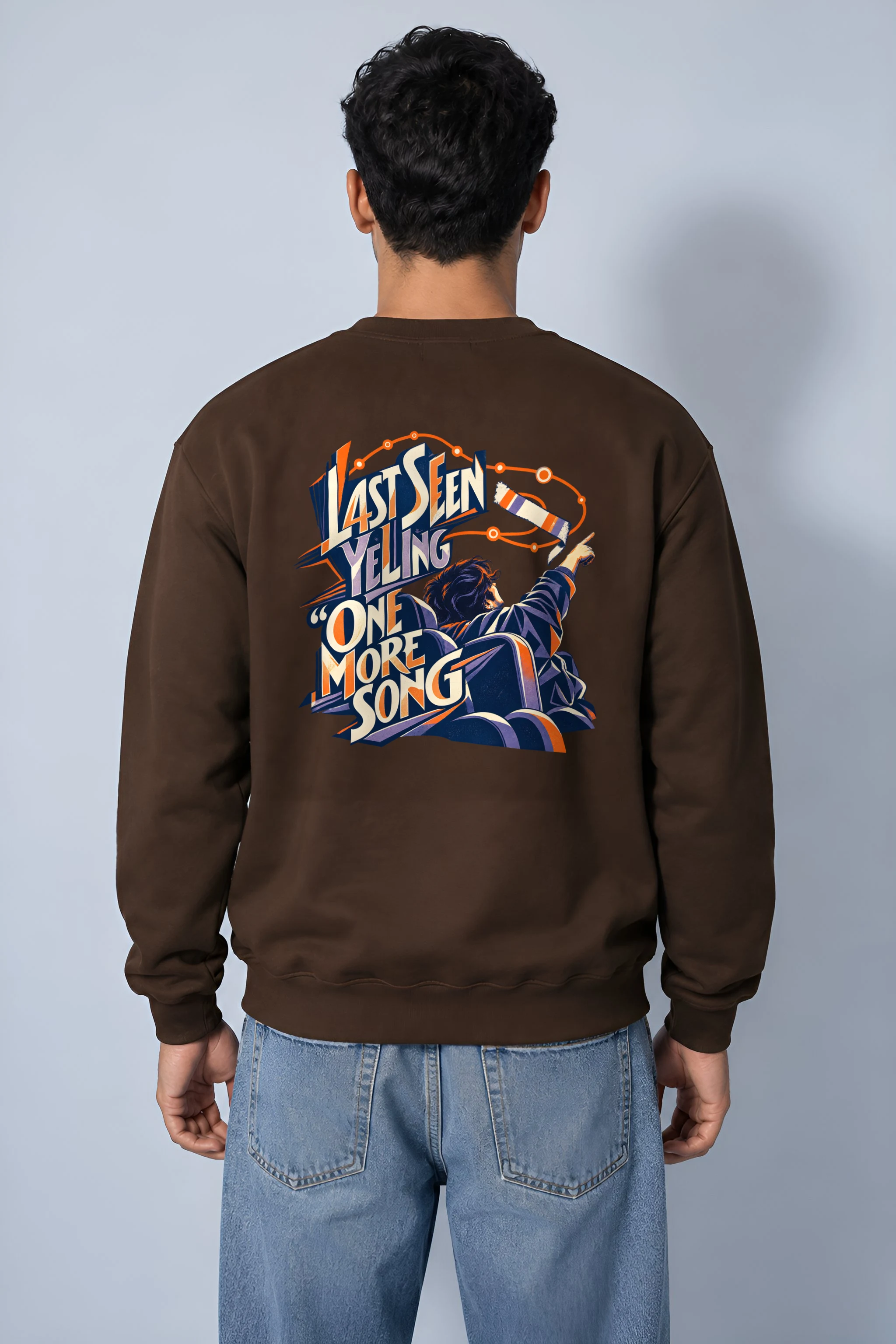 "Last Seen Yelling One More Song" Heavy Blend Unisex Crewneck Sweatshirt