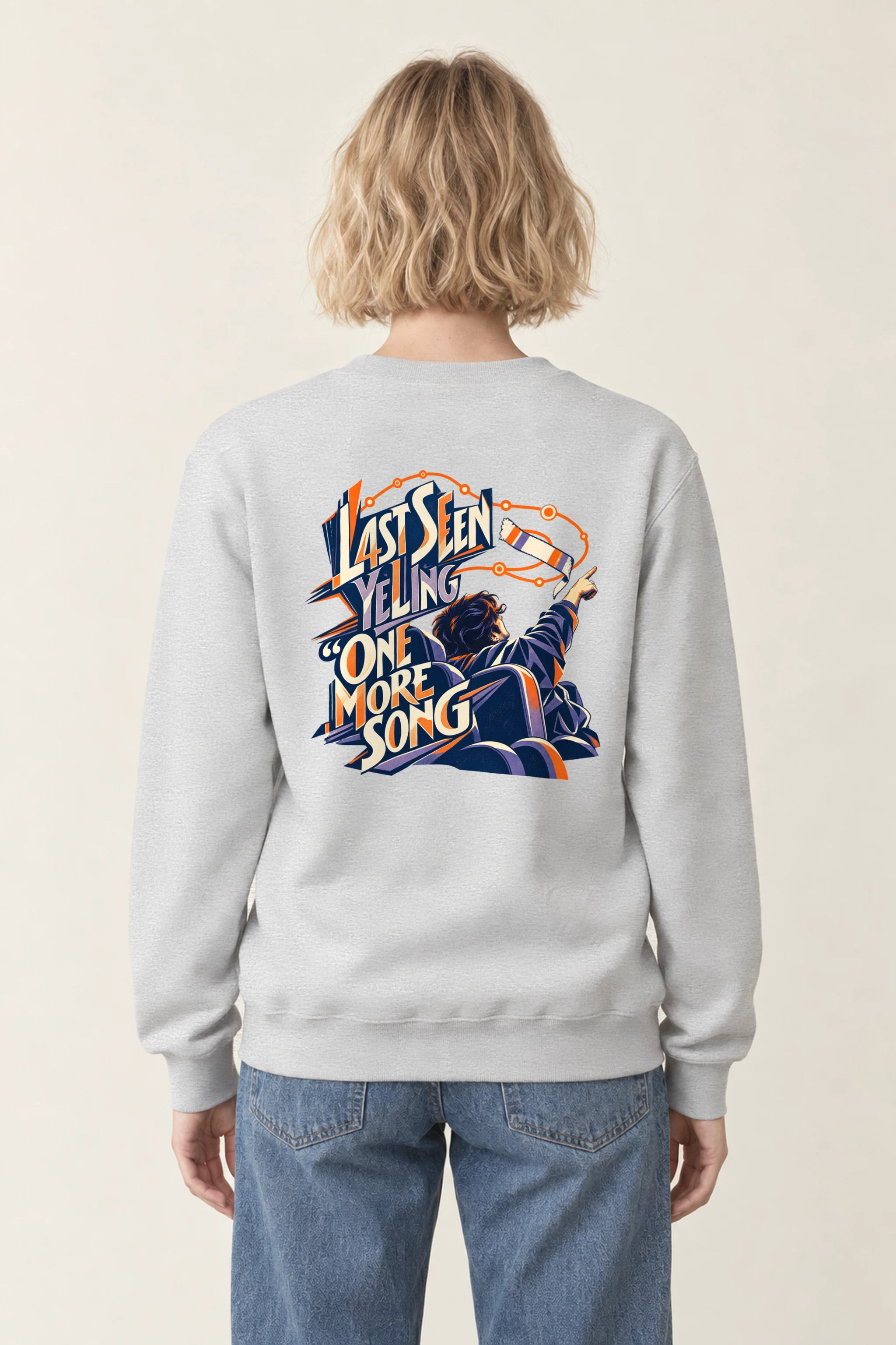 "Last Seen Yelling One More Song" Heavy Blend Unisex Crewneck Sweatshirt