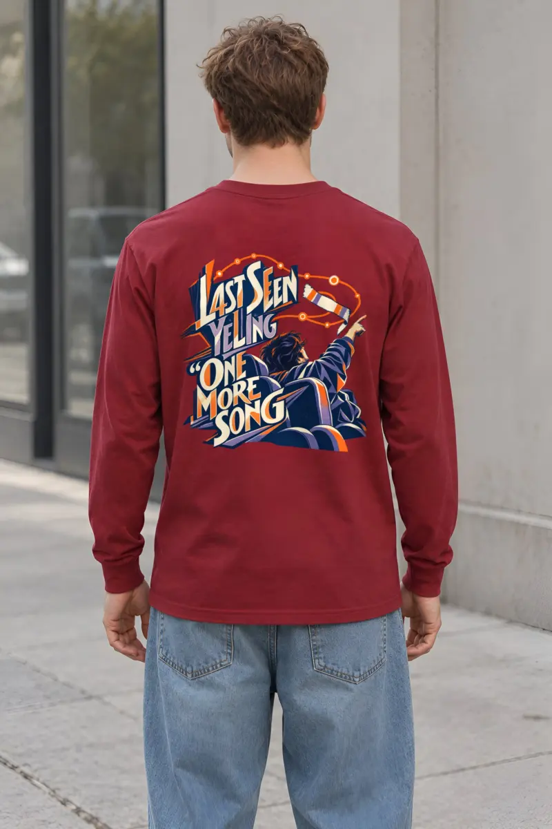 “Last Seen Yelling One More Song” Unisex Longsleeve T-shirt
